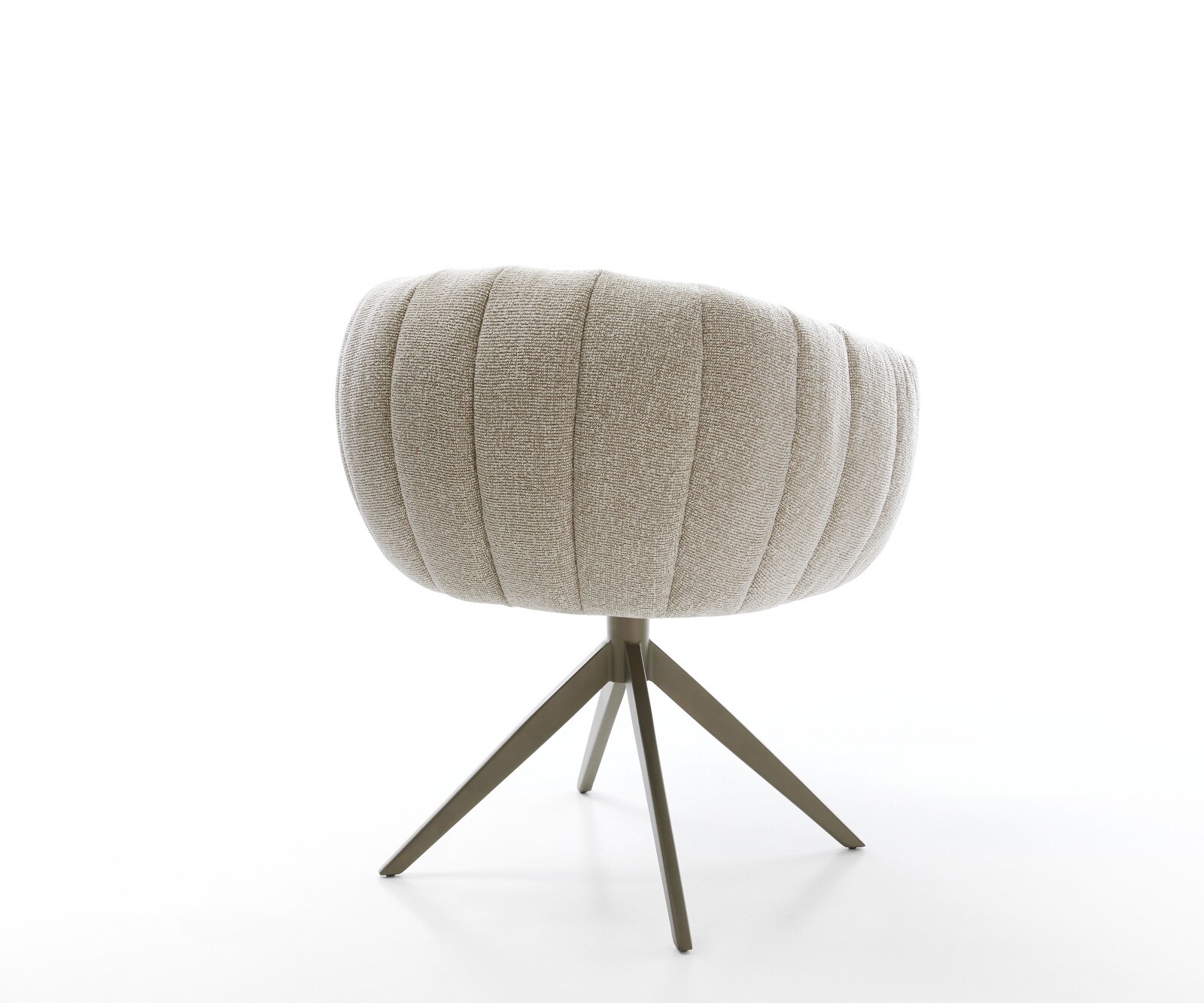 Въртящ се стол Jada-Flex, мек бежов плат, Кръстосана рамка широка Ефектно покритие Титан 360° завъртане Люлееща се функция Ядро от джобни пружини 5