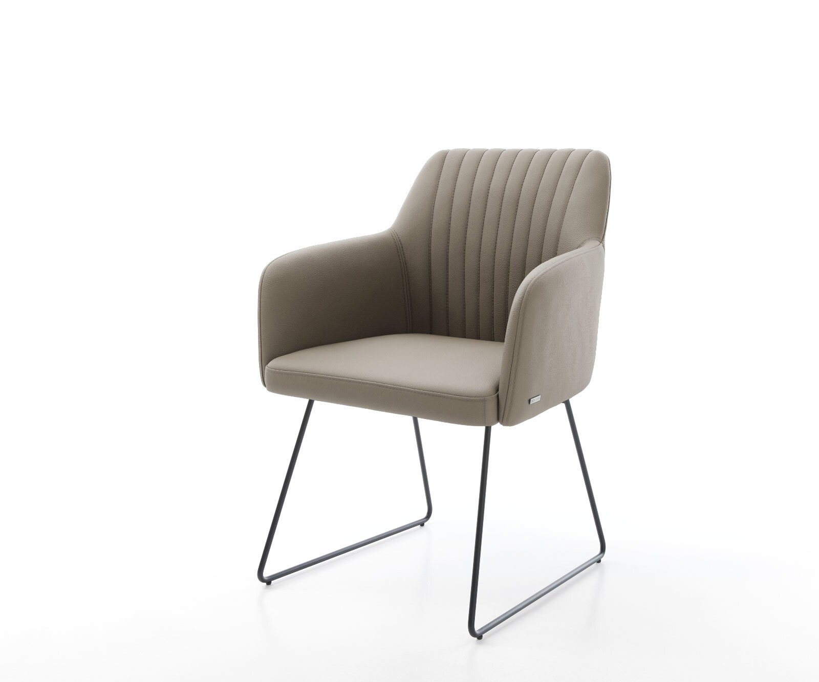 Стол Естествена кожа Кафяв Извити крака Черни Greg-Flex 1