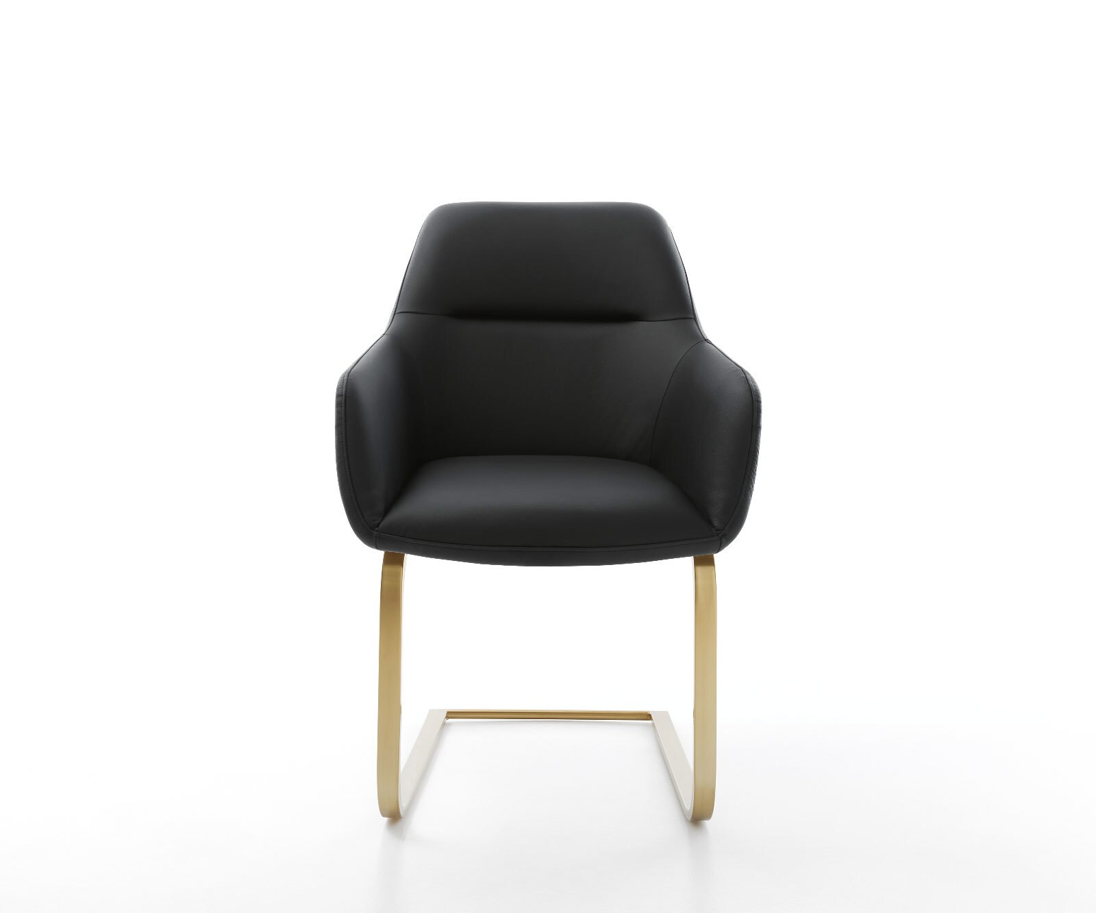 Люлеещ стол Естествена кожа Черен Конзолен крак плосък Злато Pejo-Flex 1