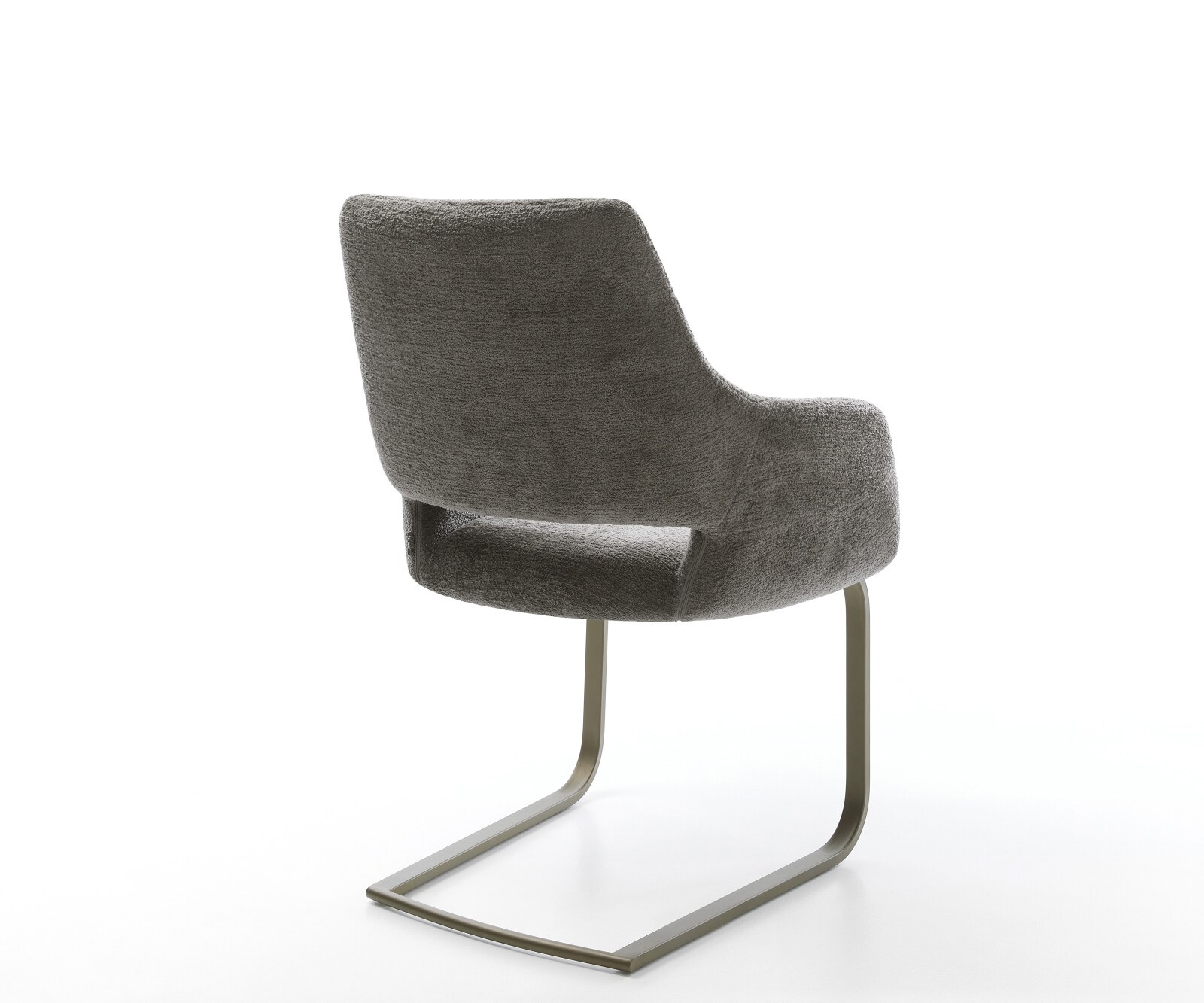 Yago-Flex конзолен стол с подлакътници Bouclé Soft mud Плосък конзолен стол с ефектно покритие Титаниева сърцевина с джобни пружини 5