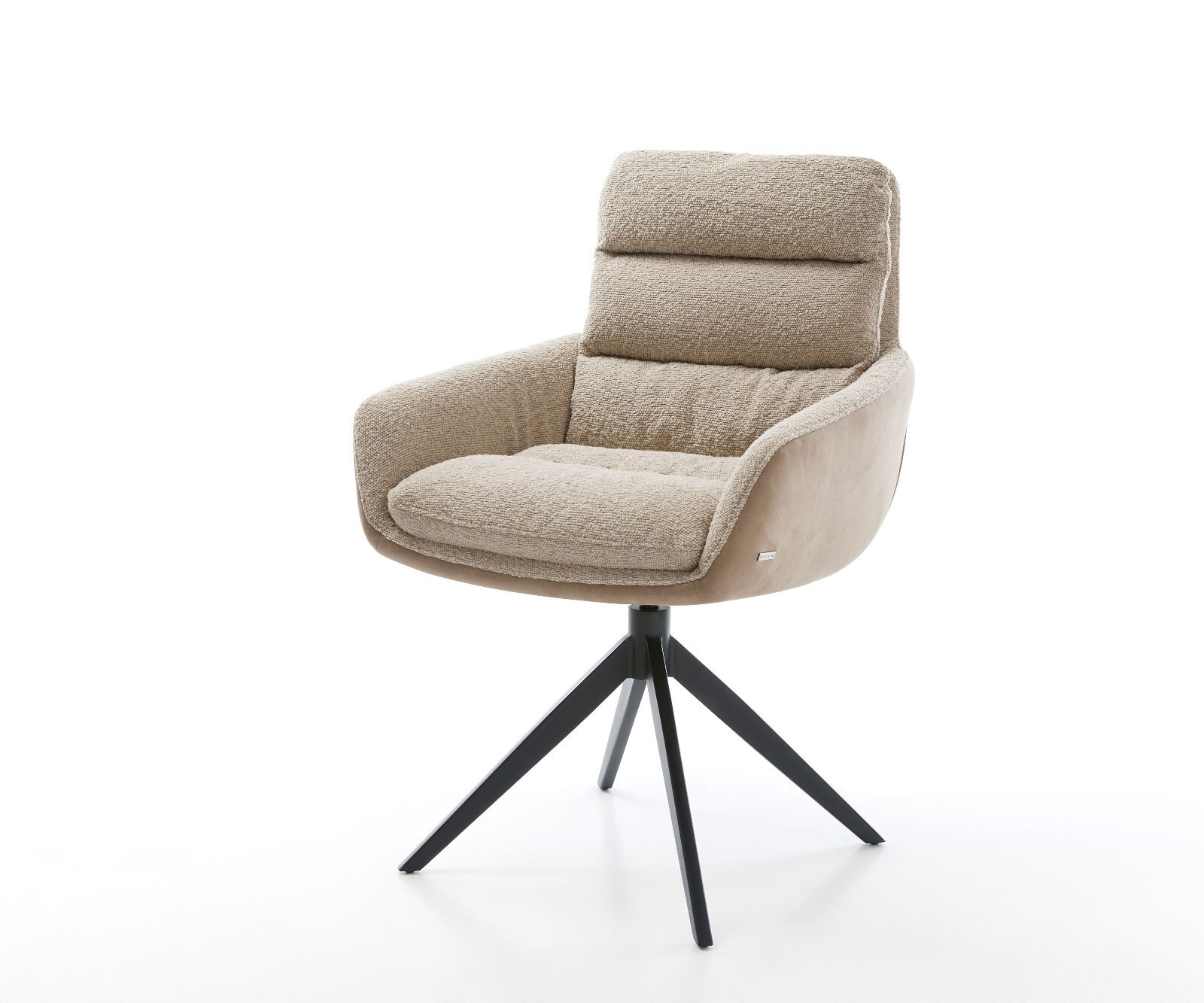 Въртящ се стол Abelia-Flex с подлакътници материал микс кал кръстосана рамка широка люлееща се функция черен 360° въртене 1