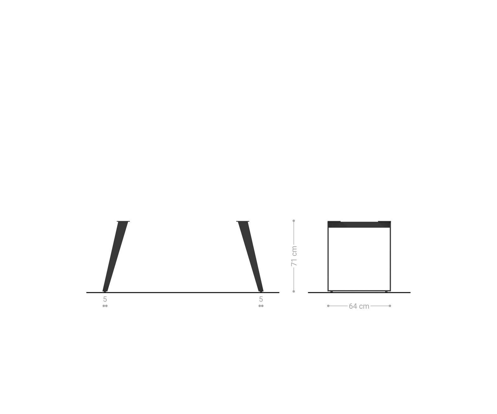 Метална рамка за маса с бял ъгъл (комплект от 2) 2