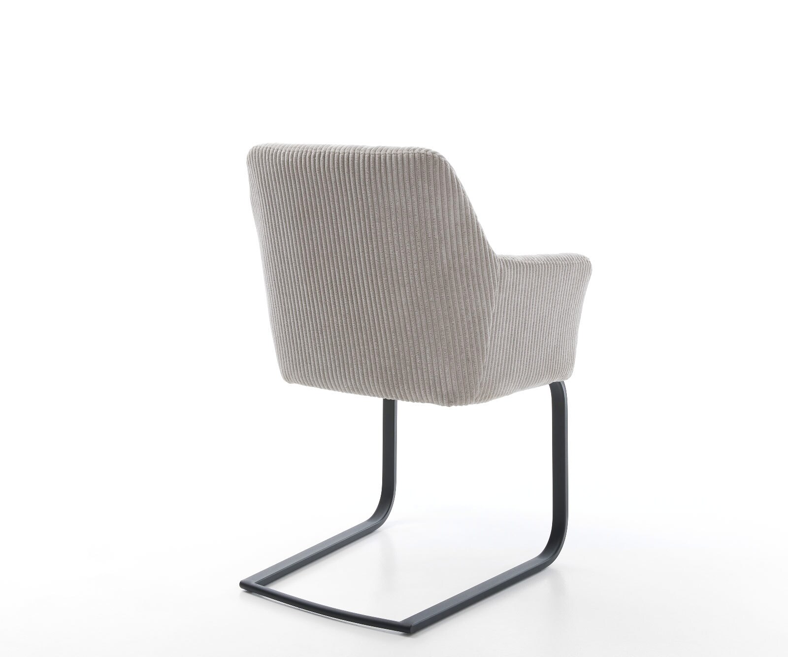 Люлеещ стол с подлакътници Корд Сребристо сив Конзолен крак плосък Черен Покет пружина Xana-Flex 5