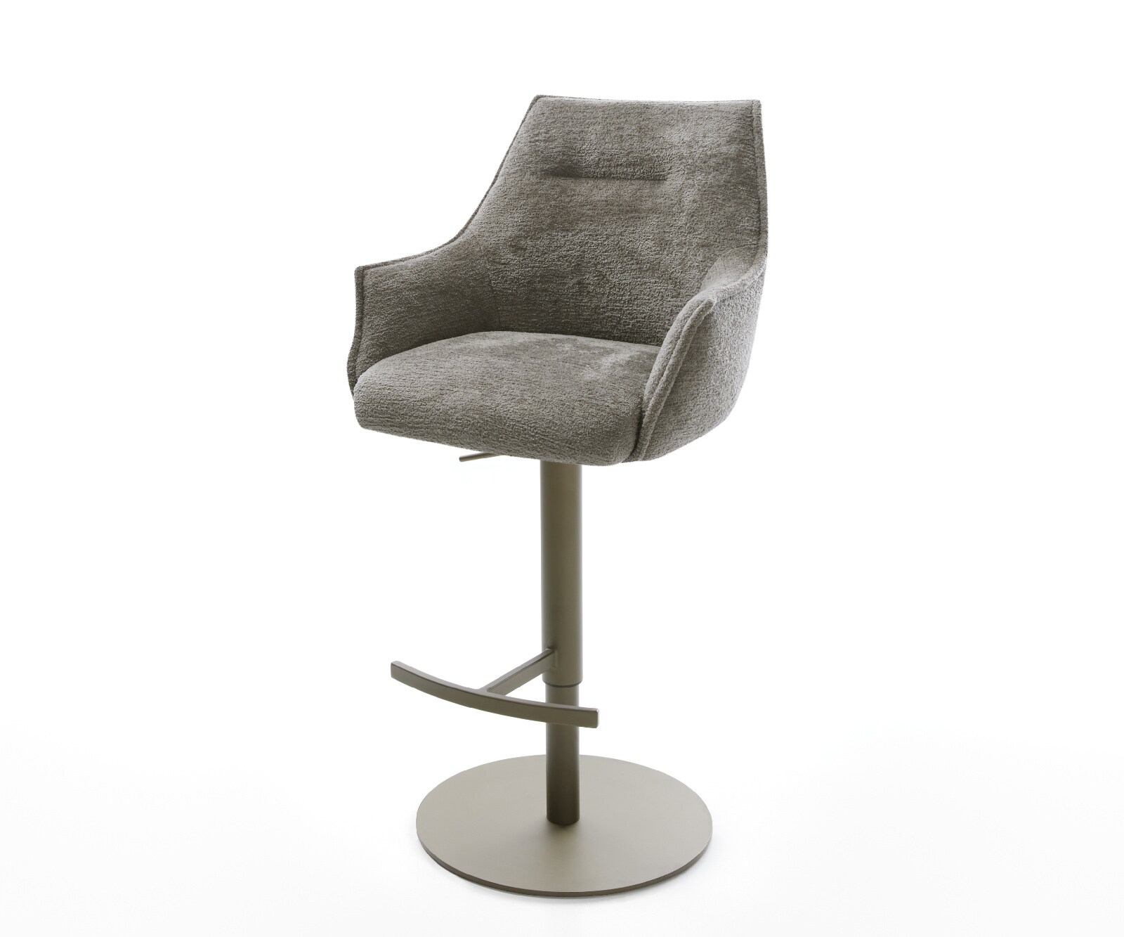 Барстол Alja-Flex, Букле Сиво-кафяво, База за въртене с регулиране на височината Метален титаниев цвят, Ядро от джобни пружини