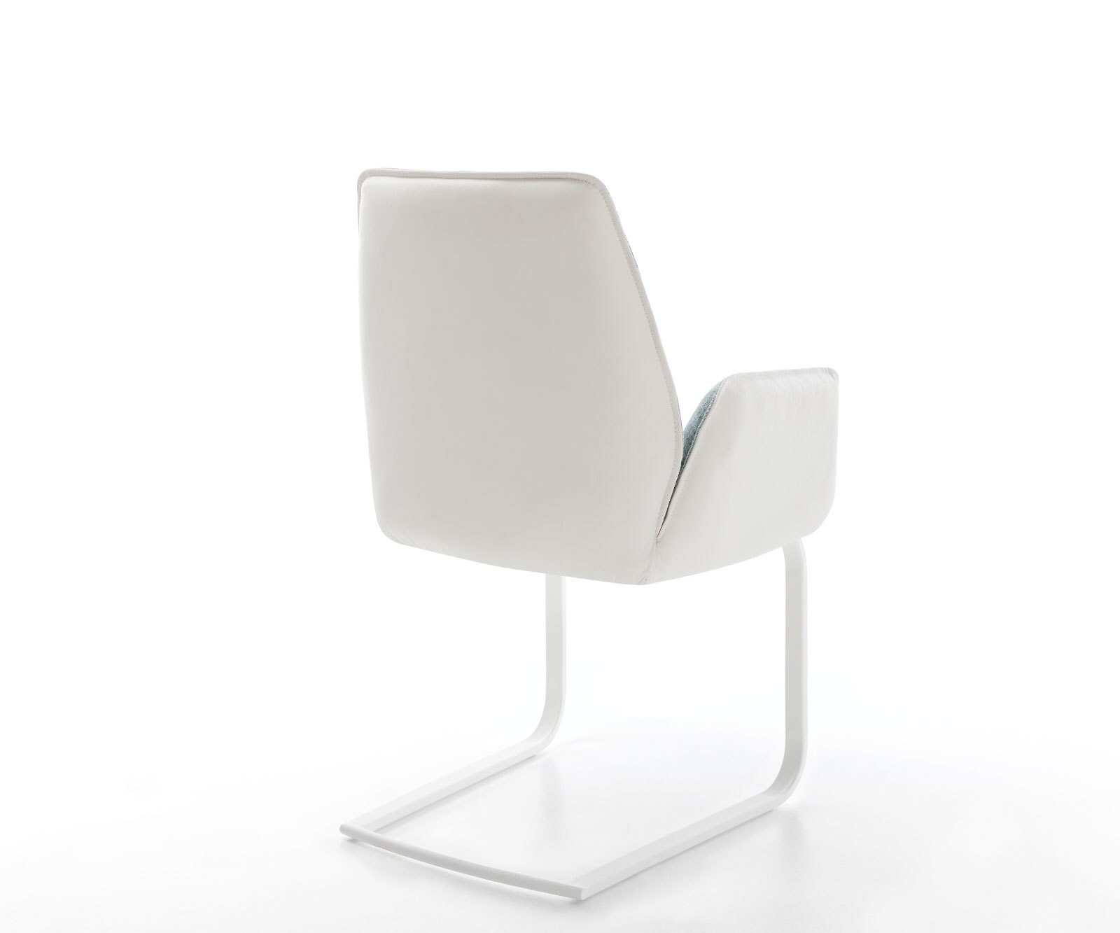 Zoa-Flex конзолен стол микс от материали естествена кожа бяло-пастелно синьо конзолен стол плосък бял джоб пружинна сърцевина 4