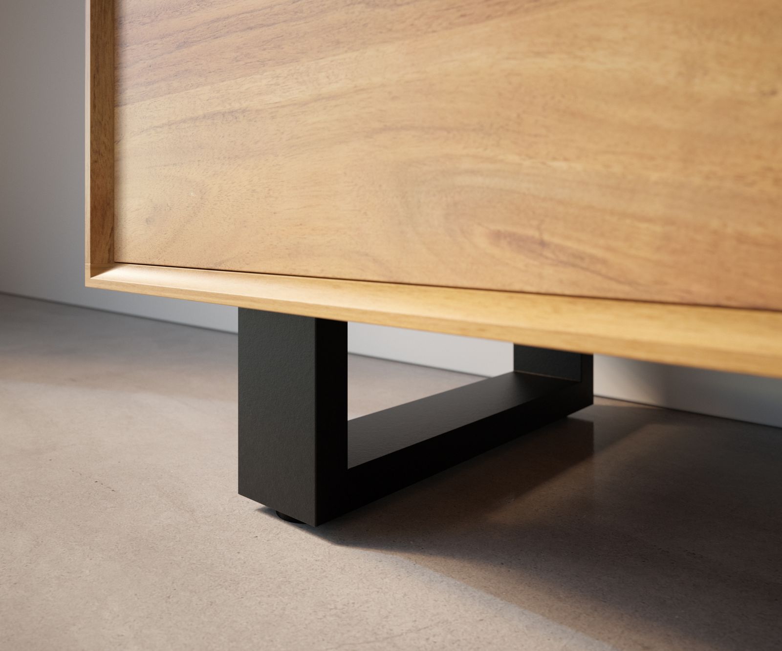 Ходило за крака 12,5 cm метално черно за мебели за бокс с дълбочина 40 cm (комплект от 2) 1