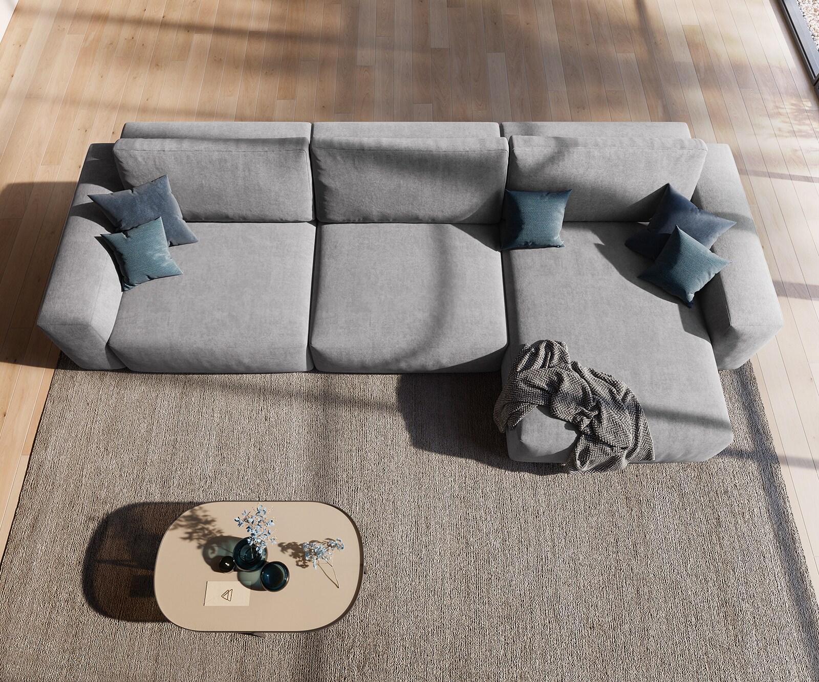 Ъглов диван XL 380x180 cm Микрофибър Сив Варианти лежанка Lanzo 4