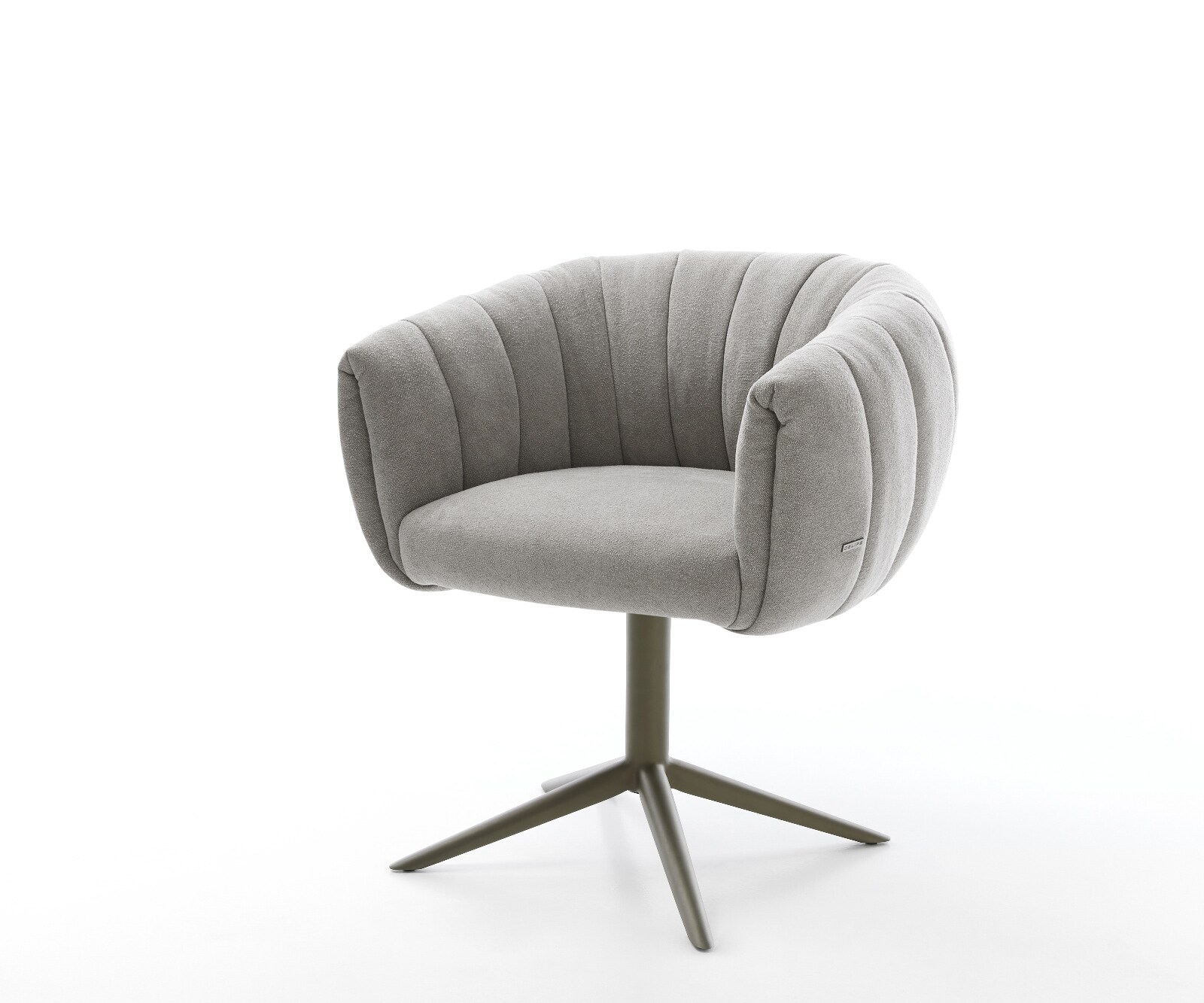 Въртящ се стол Jada-Flex текстурирана тъкан мека сива основа ефектно покритие титан 360° въртяща се люлееща се функция сърцевина от джобни пружини