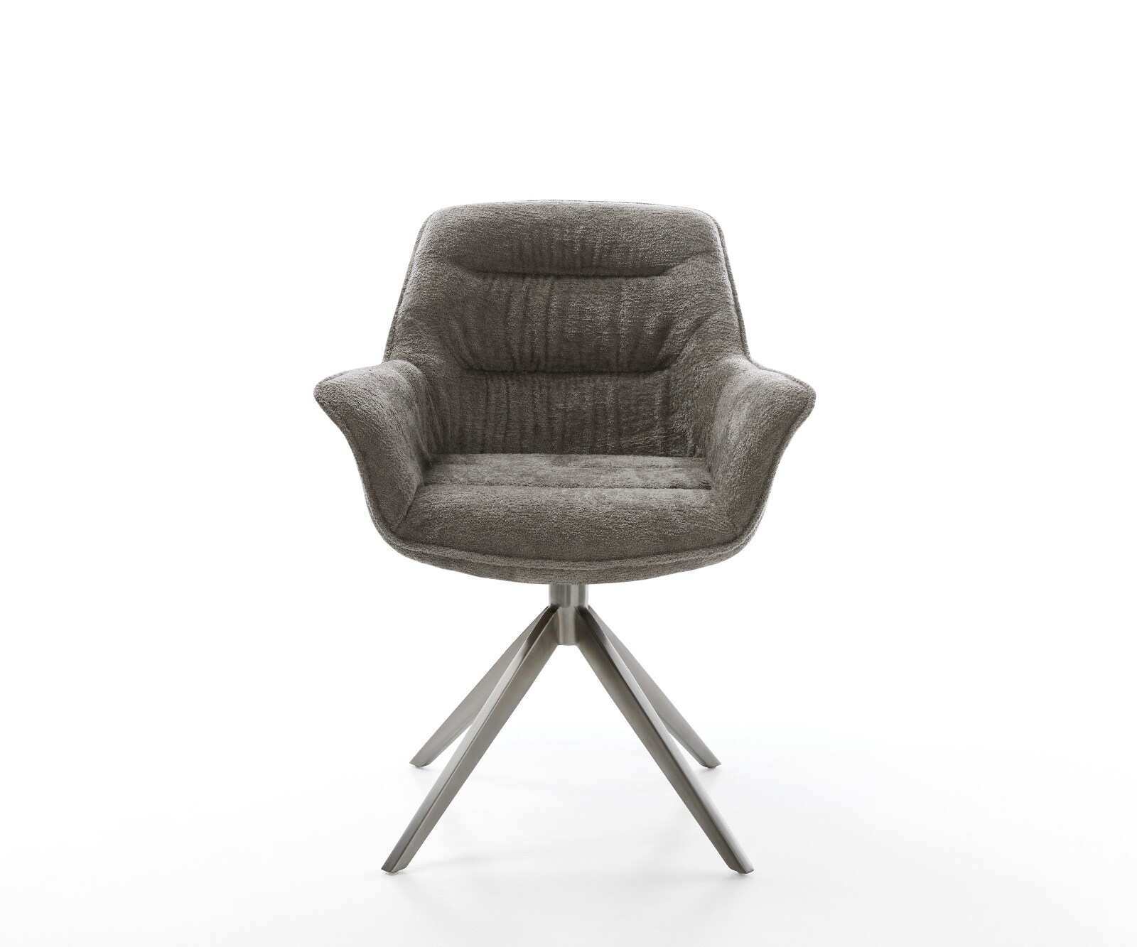 Въртящ се стол Kaira-Flex Bouclé Soft mud Кръстосана рамка широк графит Въртене на 360° Люлееща се функция 1