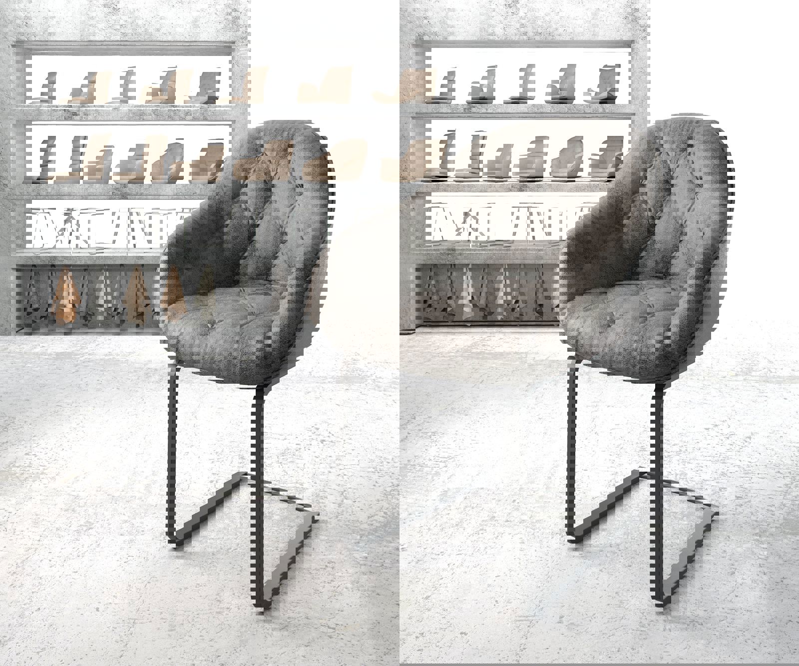 Люлеещ стол Сив Антик Конзолен крак плосък Черен Gaio-Flex 1