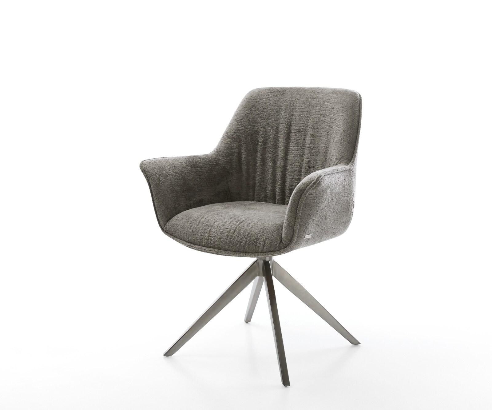 Въртящ се стол Keila-Flex с подлакътници Bouclé Soft mud Кръстосана основа широк графит Въртене на 360° Люлееща се функция 1