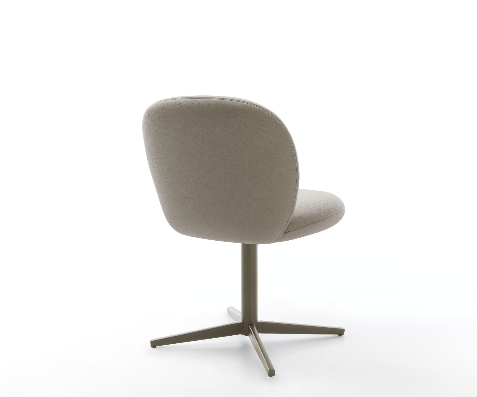 Врътящ се стол Естествена кожа Сиво-Кафяв Офис основа  Titan 360° въртящ се Покет пружина Nube-Flex 5