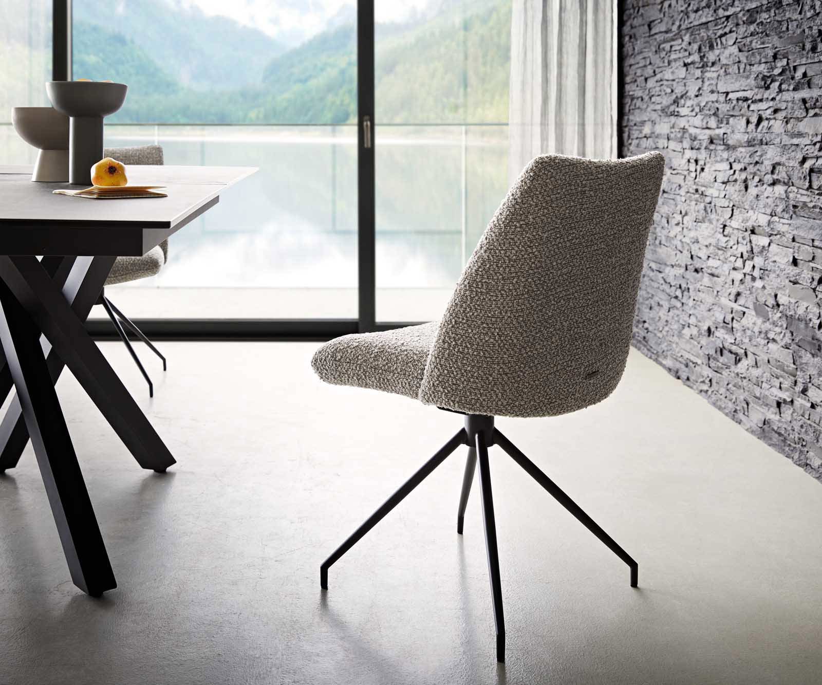 Врътящ се стол Букле СребристСив Конус крак кръгъл Черен 180° въртящ се Покет пружина Elso-Flex 4 Врътящ се стол Букле СребристСив Конус крак кръгъл Черен 180° въртящ се Покет пружина Elso-Flex 4