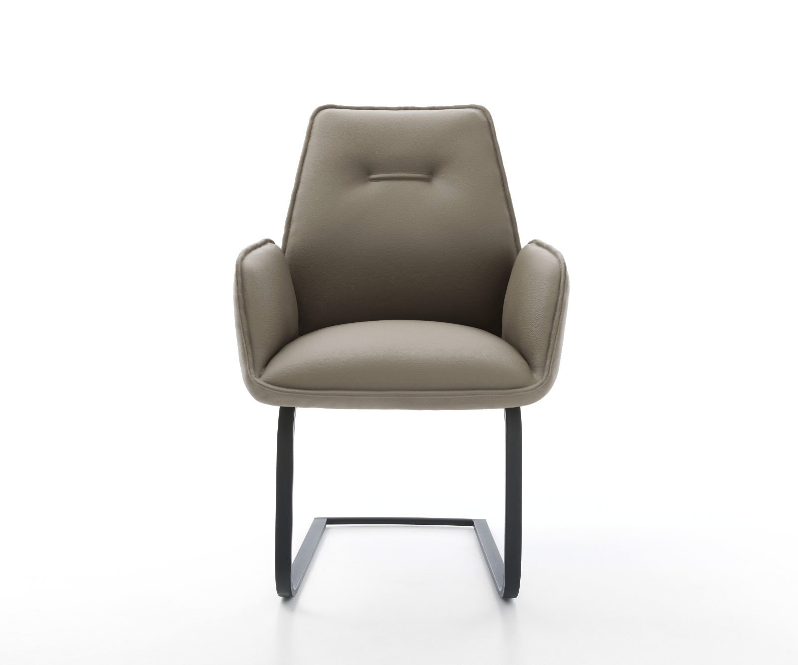 Люлеещ стол Естествена кожа Сиво-Кафяв Конзолен крак плосък Черен Zoa-Flex 2