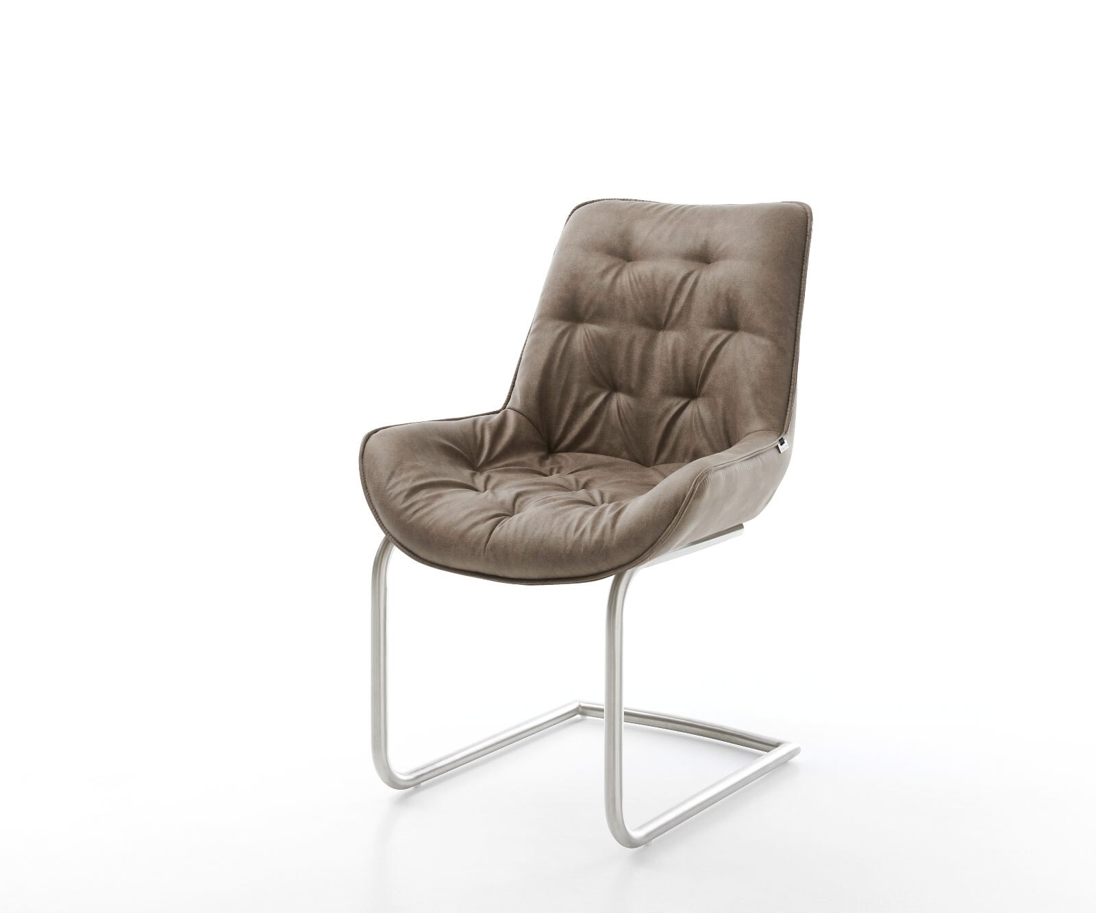 Люлеещ стол Таупе Винтидж Конзолен крак кръгъл Неръждаема стомана Taimi-Flex 1