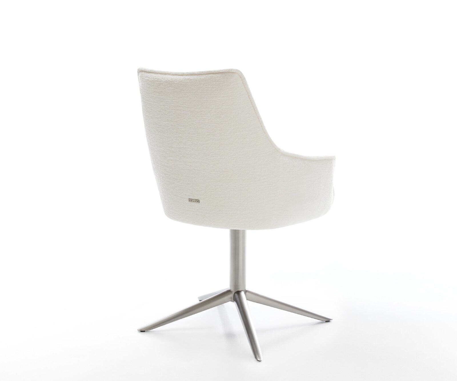 Въртящ се стол Alja-Flex с подлакътници Bouclé Soft Beige Основа от неръждаема стомана Завъртане на 360° Люлееща се функция Ядро от джобни пружини 5