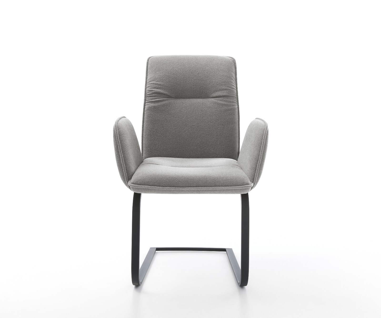 Конзолен стол Vinja-Flex текстурирана тъкан меко сиво Конзолен стол плоско черно 2