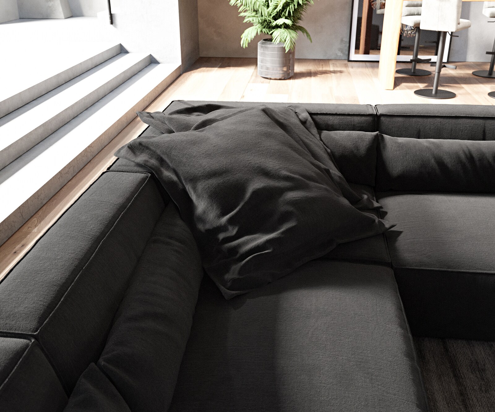  L 330x230 cm Микрофибър Черен Лежанка вариации Sirpio 5