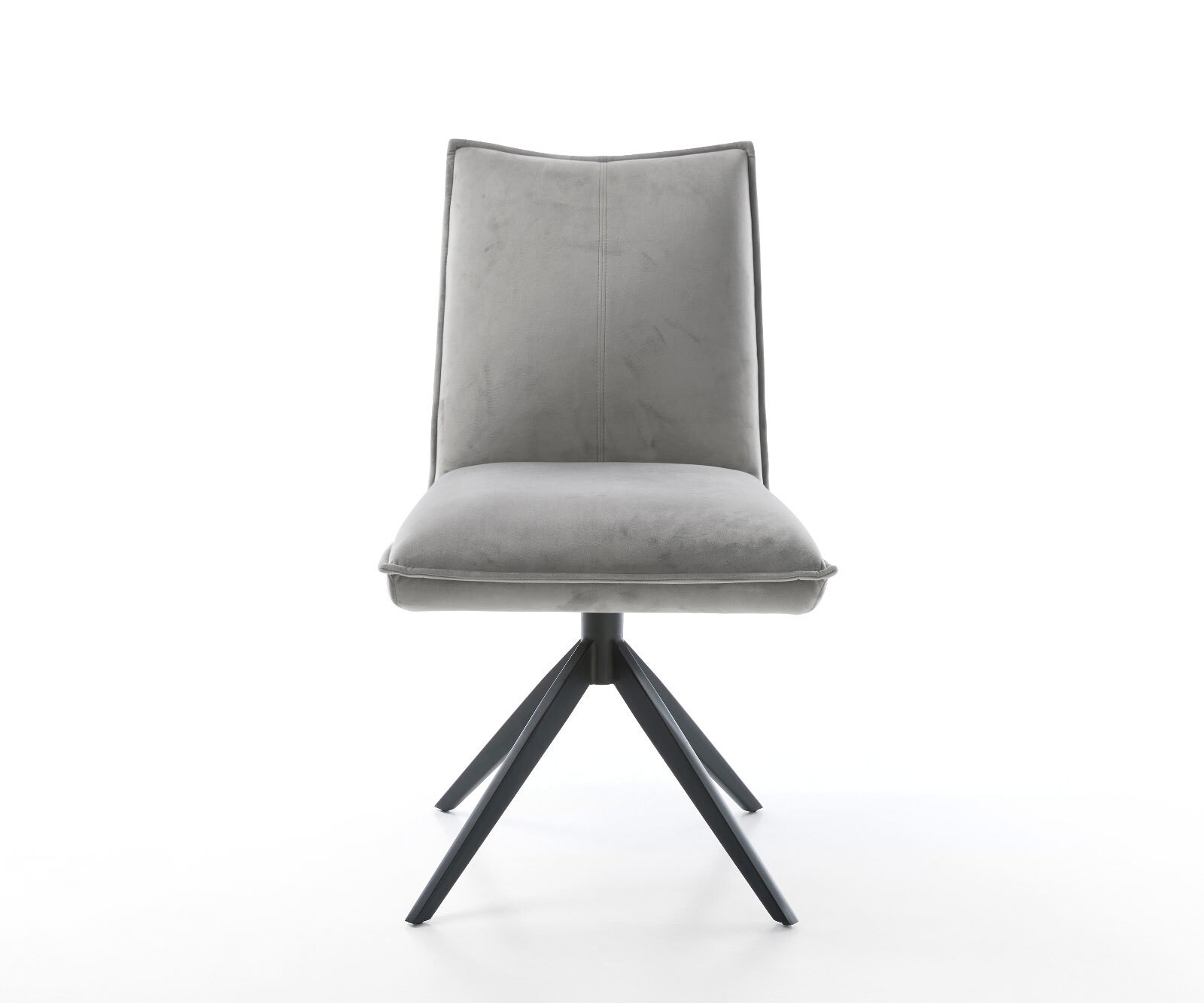 Въртящ се стол Lelio-Flex кадифено сив Кръстосана рамка широка черна Въртене на 360° Люлееща се функция Ядро от джобни пружини 1