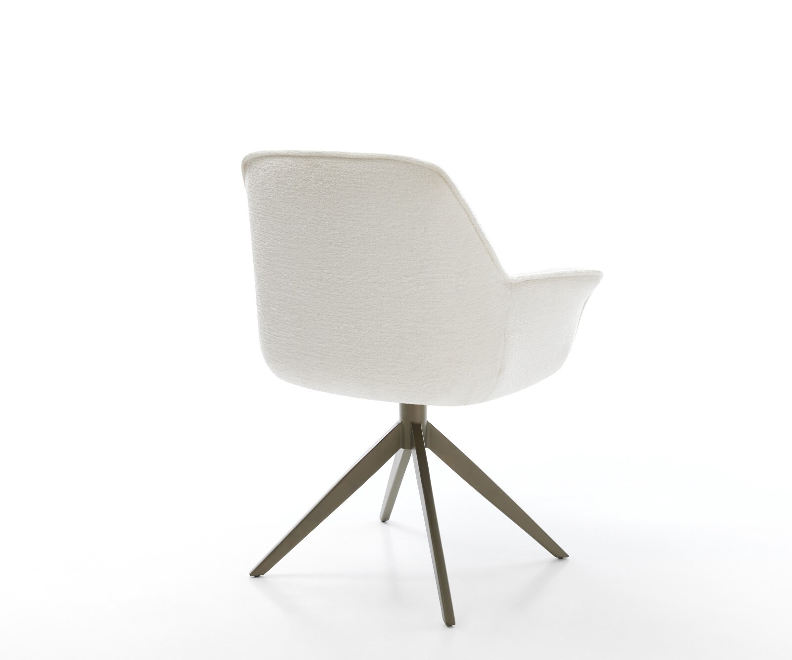 Въртящ се стол Keila-Flex с подлакътници Bouclé Soft Beige Кръстосана рамка широка Ефектно покритие Titanium 360° въртене Люлееща се функция 5