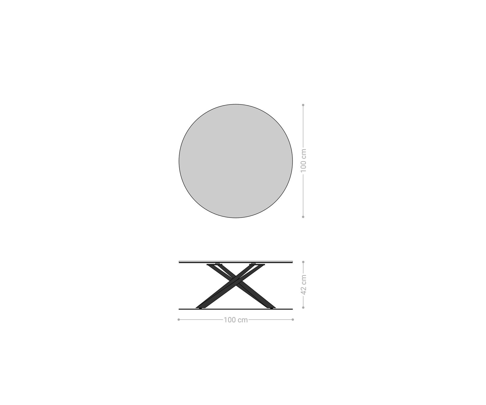 Масичка за кафе Edge Round 100x100 cm Ceramic Laminam® Noir Desir Brown Sarity Metal Black 7