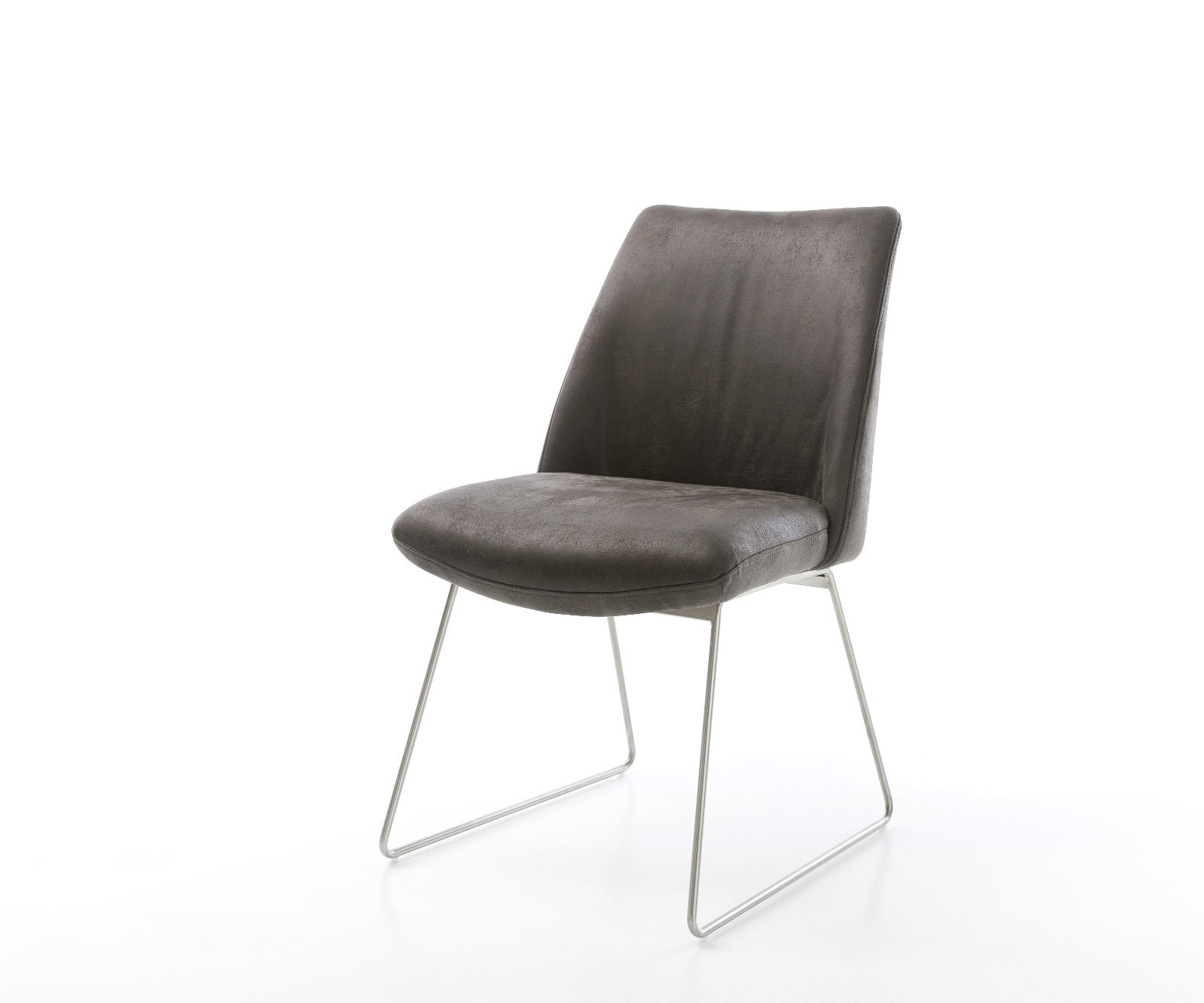 Трапезен стол Антрацит Винтидж Извити крака Неръждаема стомана Покет пружина Elso-Flex 1