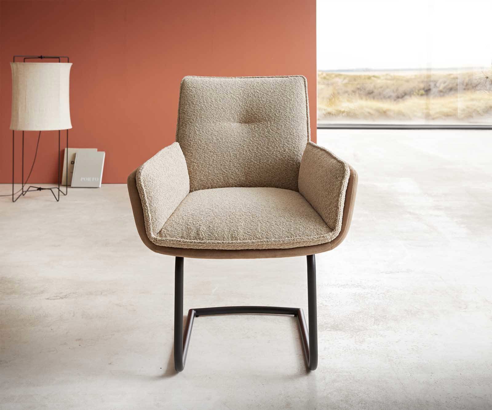 Конзолен стол Nela-Flex материал микс плоска рамка кръгъл черен 1 Конзолен стол Nela-Flex материал микс плоска рамка кръгъл черен 1