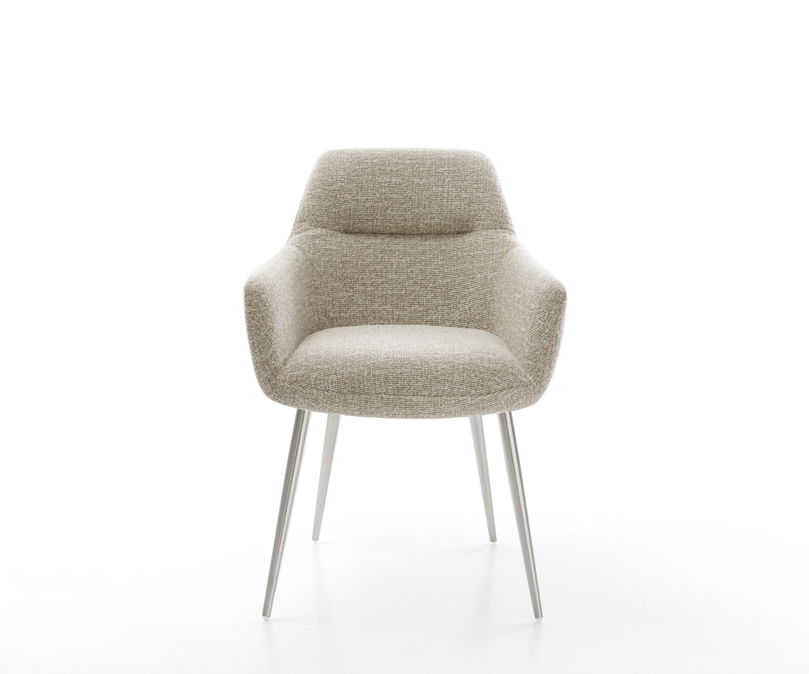 Стол за хранене Pejo-Flex тъкан Soft Beige 4-крака с конусовидна сърцевина от неръждаема стомана с джобни пружини 2