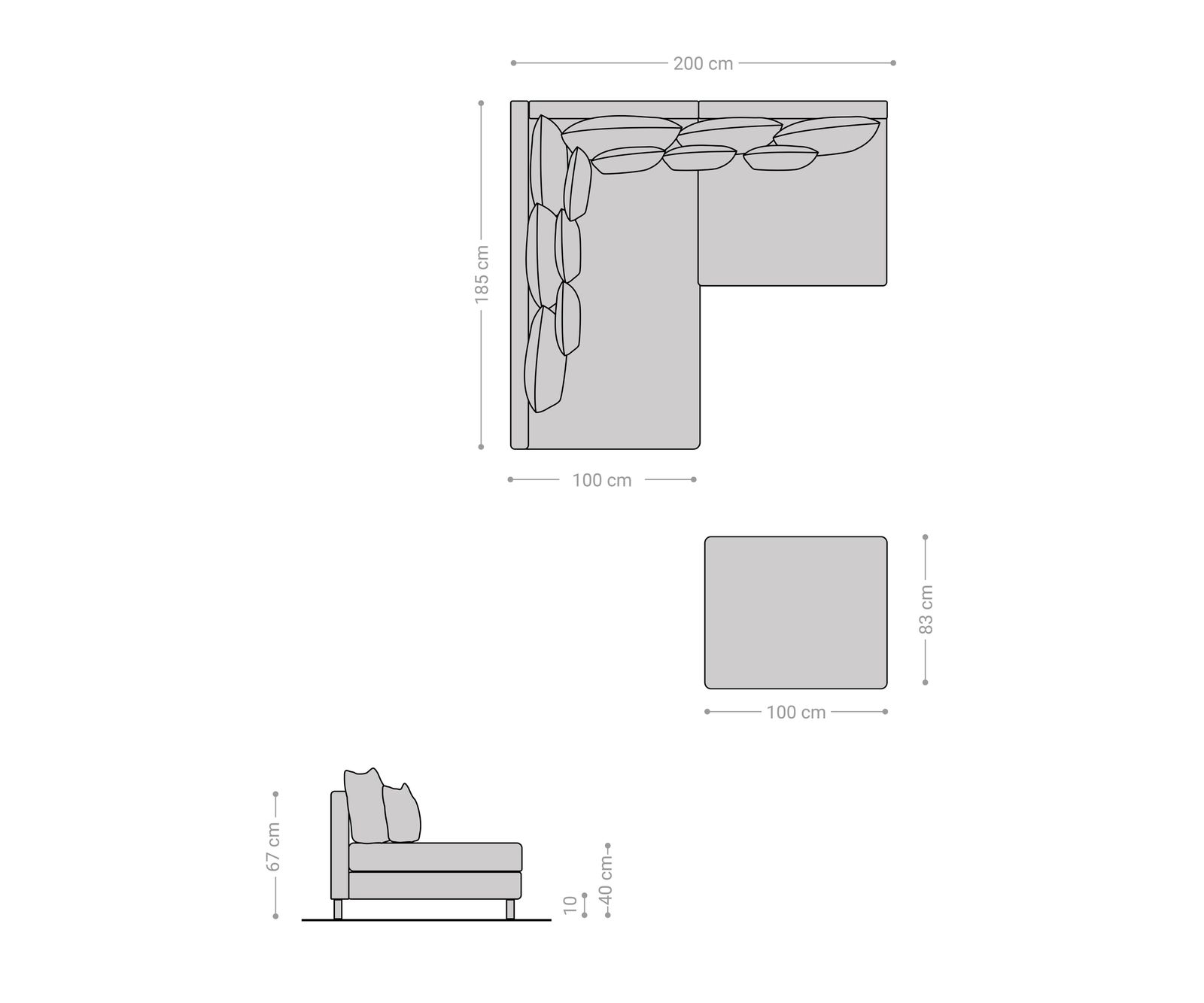 Ъглов диван Кафяв античен вид модулна лежанка дясна Clovis 7