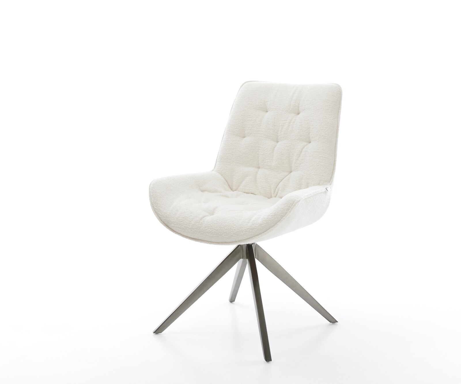 Въртящ се стол Taimi-Flex Bouclé Soft Beige Кръстосана рамка широка Графит Въртене на 360° Люлееща се функция 1