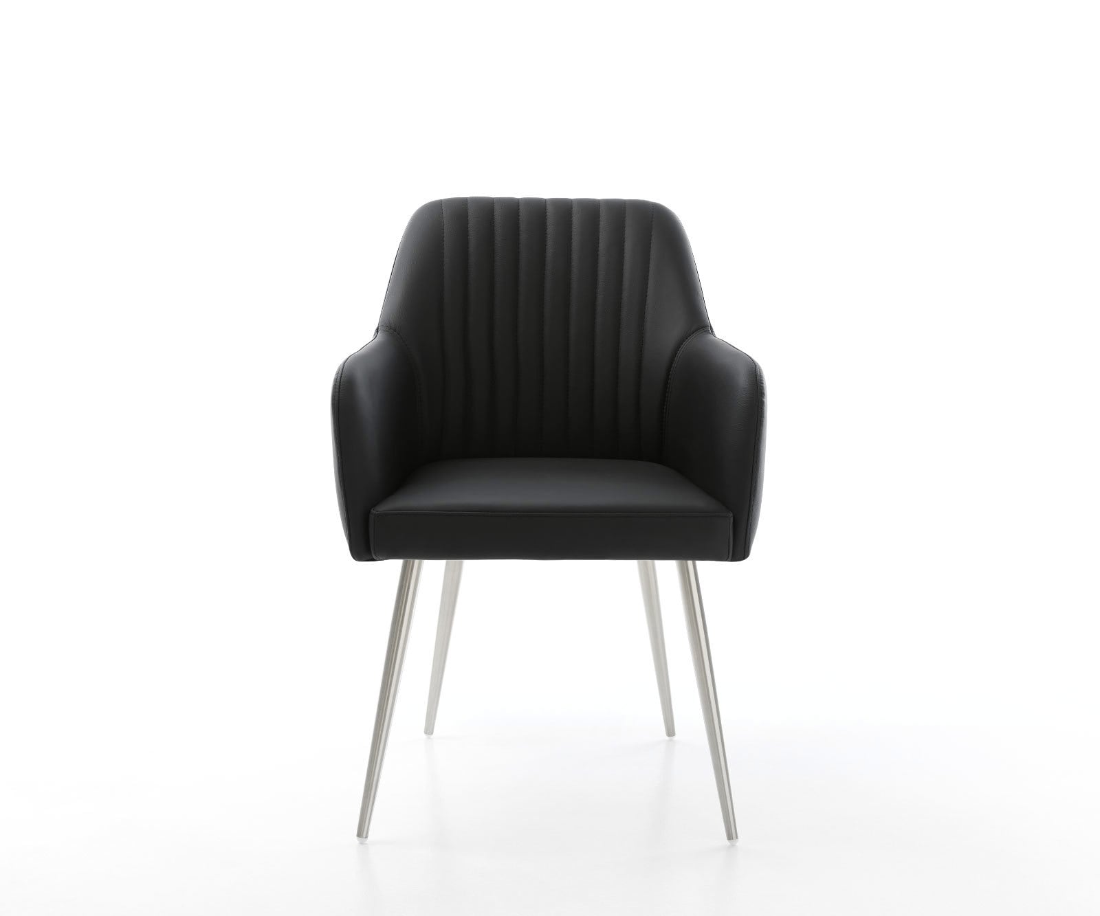 Кресло Естествена кожа, черна 4-крака Прави Неръждаема стомана Greg-Flex 2