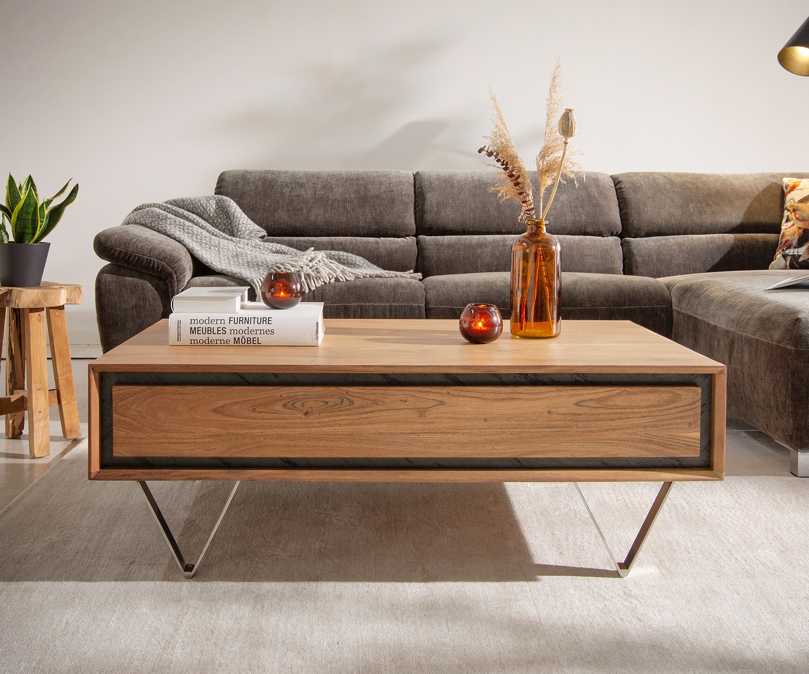 Холна маса 115x60 cm Акация Натурал 2 чекмеджета каменен фурнир Stonegrace 1 Холна маса 115x60 cm Акация Натурал 2 чекмеджета каменен фурнир Stonegrace 1