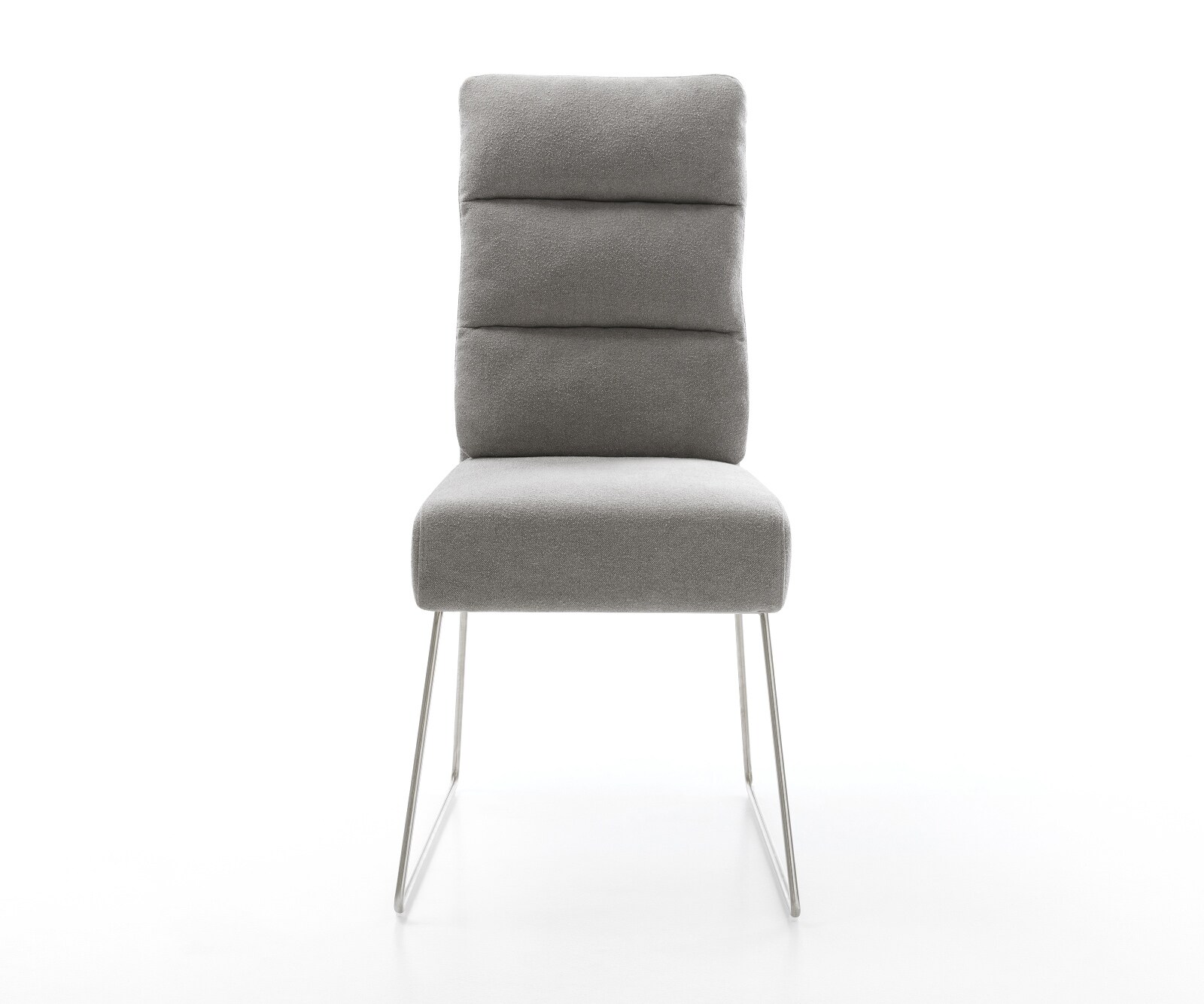 Стол за хранене Pela-Flex текстурирана тъкан меко сиво основа от неръждаема стомана джоб пружина сърцевина 1