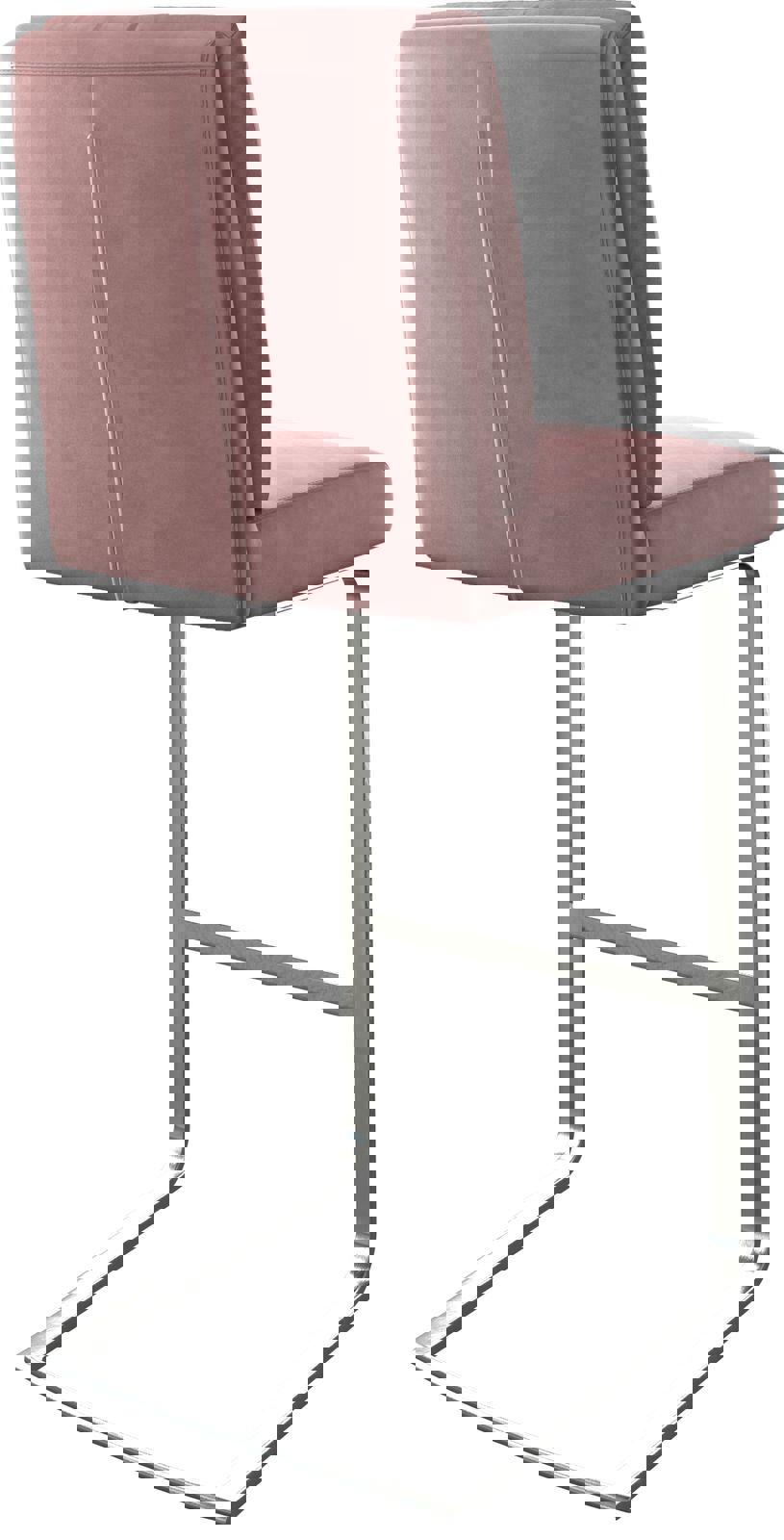 Бар стол Кадифе Розе Конзолен крак плосък Неръждаема стомана Pela-Flex 5