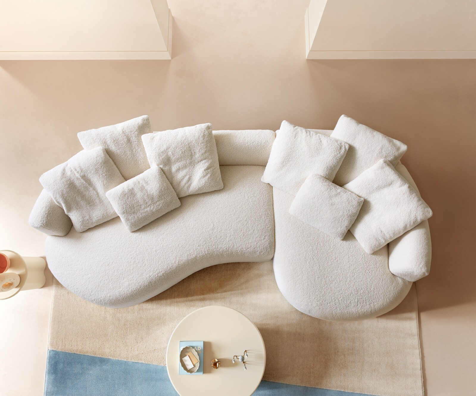 Голям диван Edina 330x170 cm teddy плат бежов 4