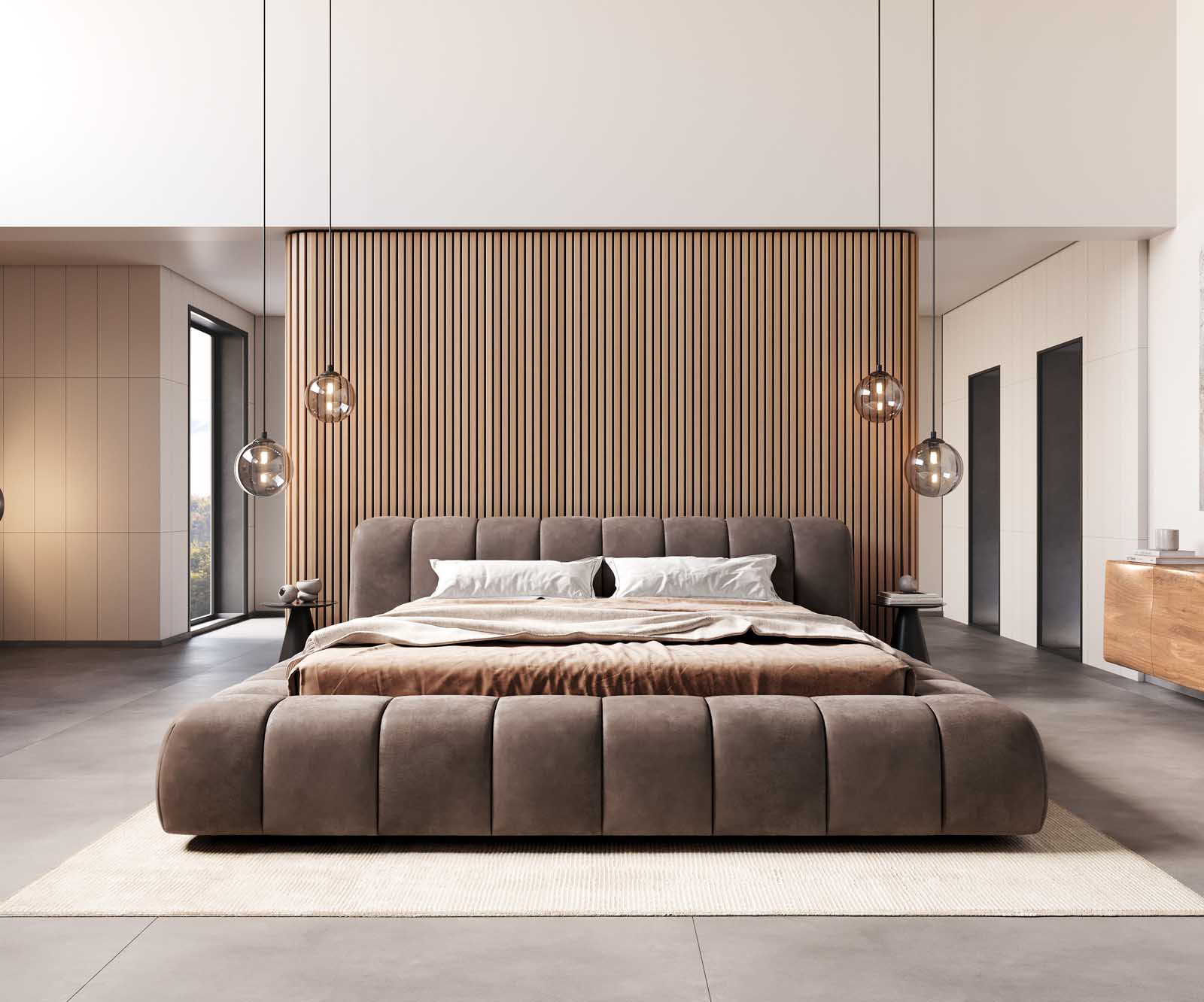 Тапицирано легло Cutio 180x200 cm микрофибър сив реколта 2