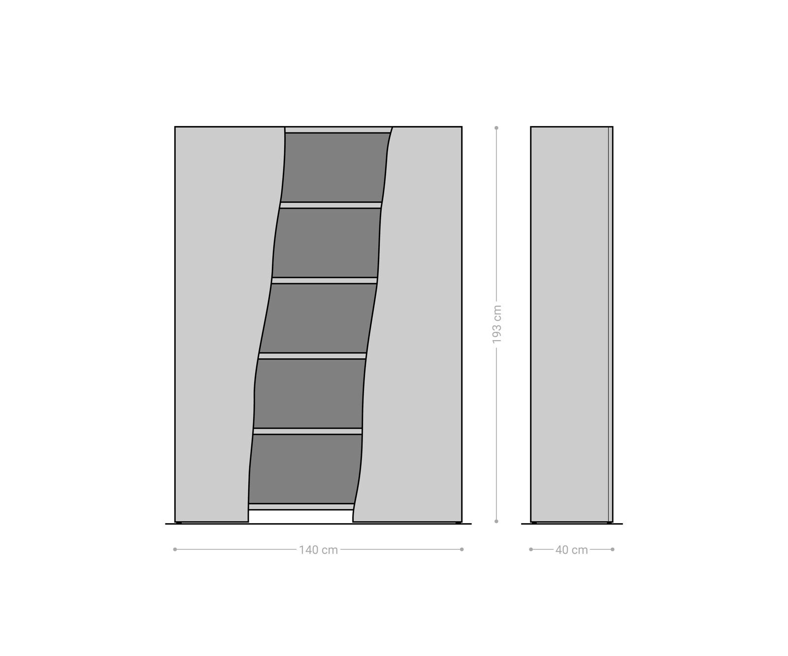 Рафт Live-Edge 140x195 cm естествена акация 2 вратички 9