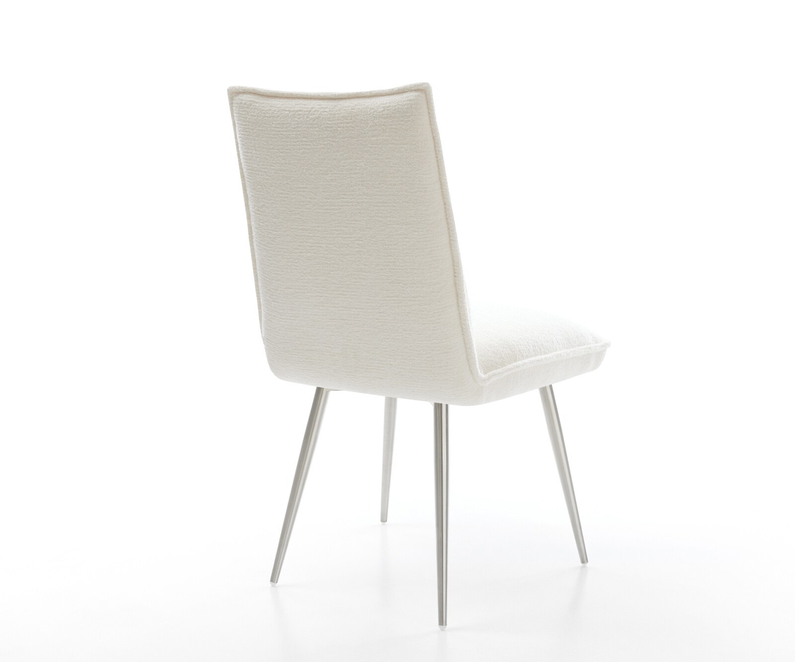 Стол за хранене Lelio-Flex Bouclé Soft Beige 4-крака с конусовидна сърцевина от джобни пружини от неръждаема стомана 5