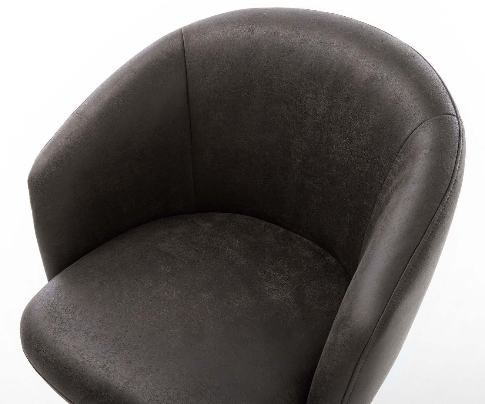 Врътящ се стол с подлакътници Микрофибър Антрацит Винтидж Офис основа Неръждаема стомана 360° въртящ се Покет пружина Caja-Flex 4