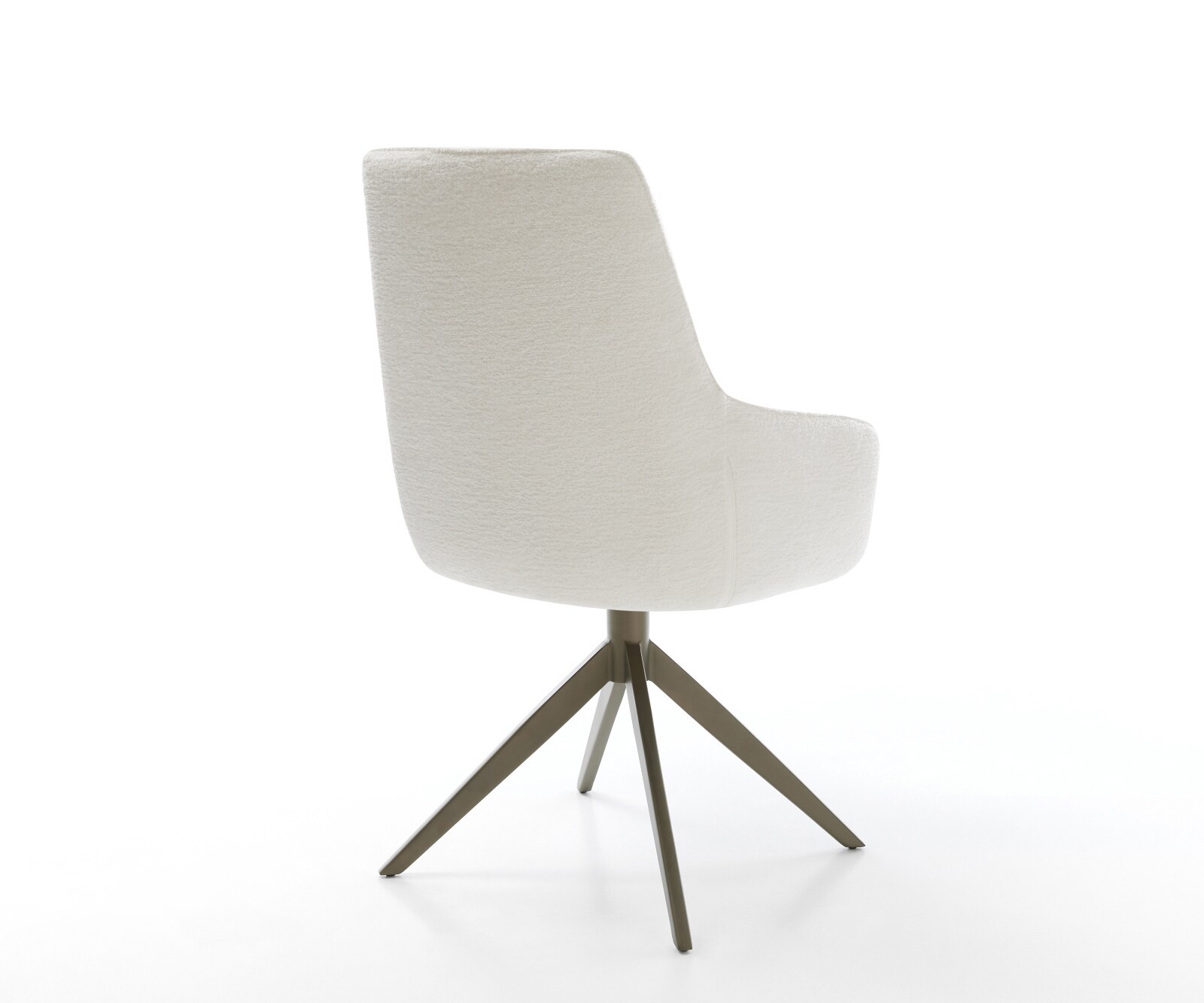 Въртящ се стол Zelia-Flex с подлакътници Bouclé Soft Beige Кръстосана рамка широка Ефектно покритие Титан 360° завъртане Люлееща се функция Ядро от джобни пружини 5