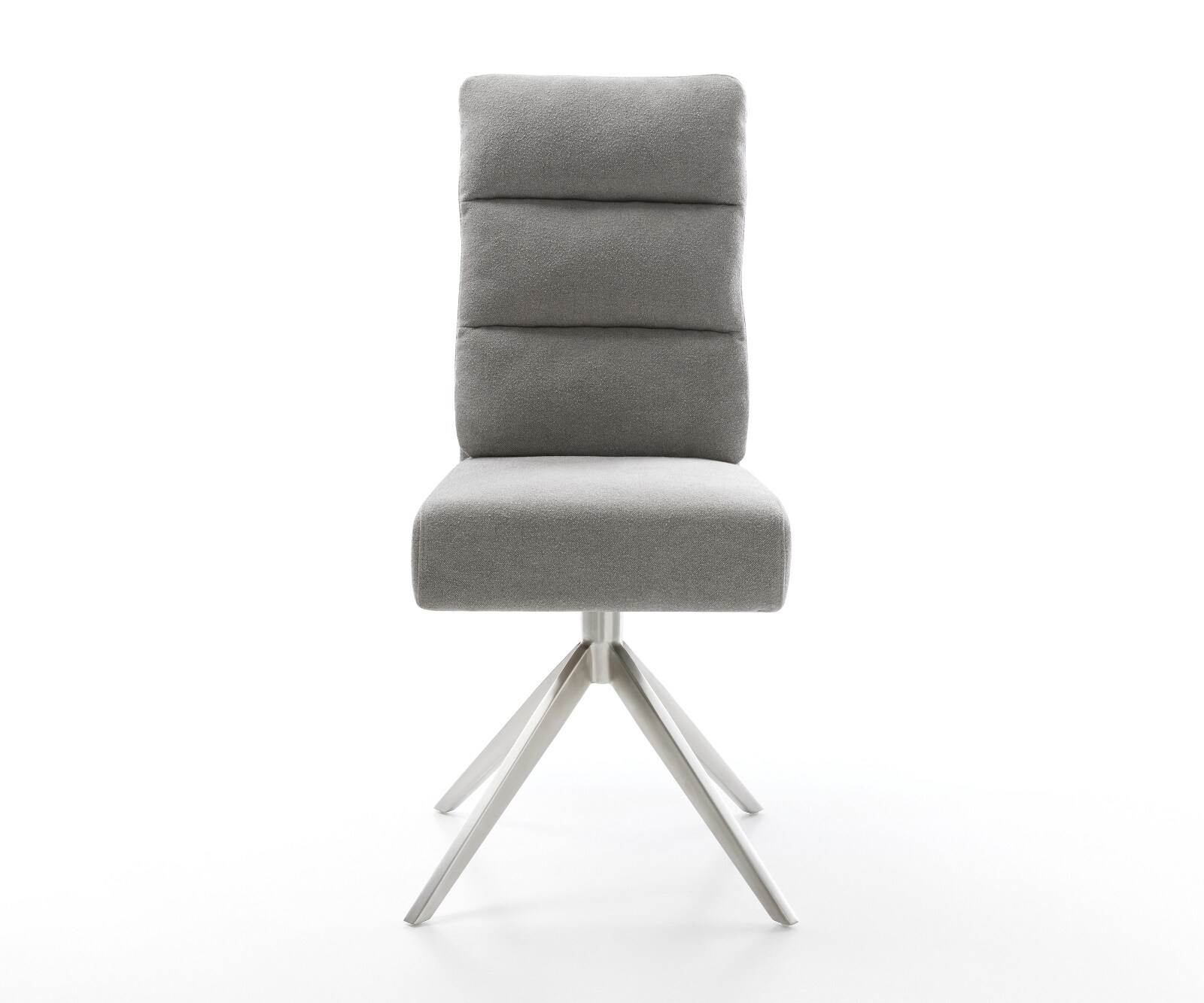 Въртящ се стол Pela-Flex текстурирана тъкан меко сиво Кръстосана рамка широка неръждаема стомана 360° завъртане Люлееща се функция сърцевина от джобни пружини 2