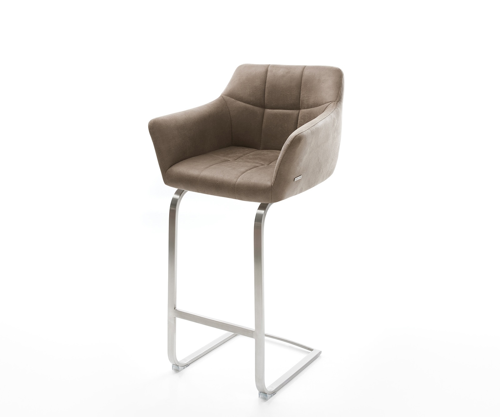 Бар стол Винтидж Таупе Конзолен крак плосък Неръждаема стомана Yulo-Flex Бар стол Винтидж Таупе Конзолен крак плосък Неръждаема стомана Yulo-Flex