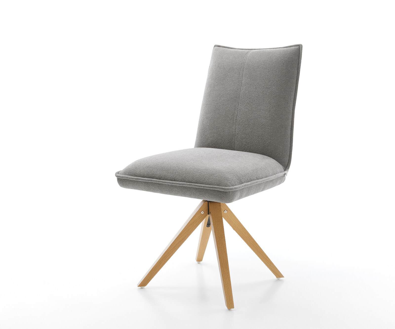 Въртящ се стол Lelio-Flex текстурирана тъкан мека сива дървена рамка ъглова естествена 180° въртяща се сърцевина с джобни пружини 1