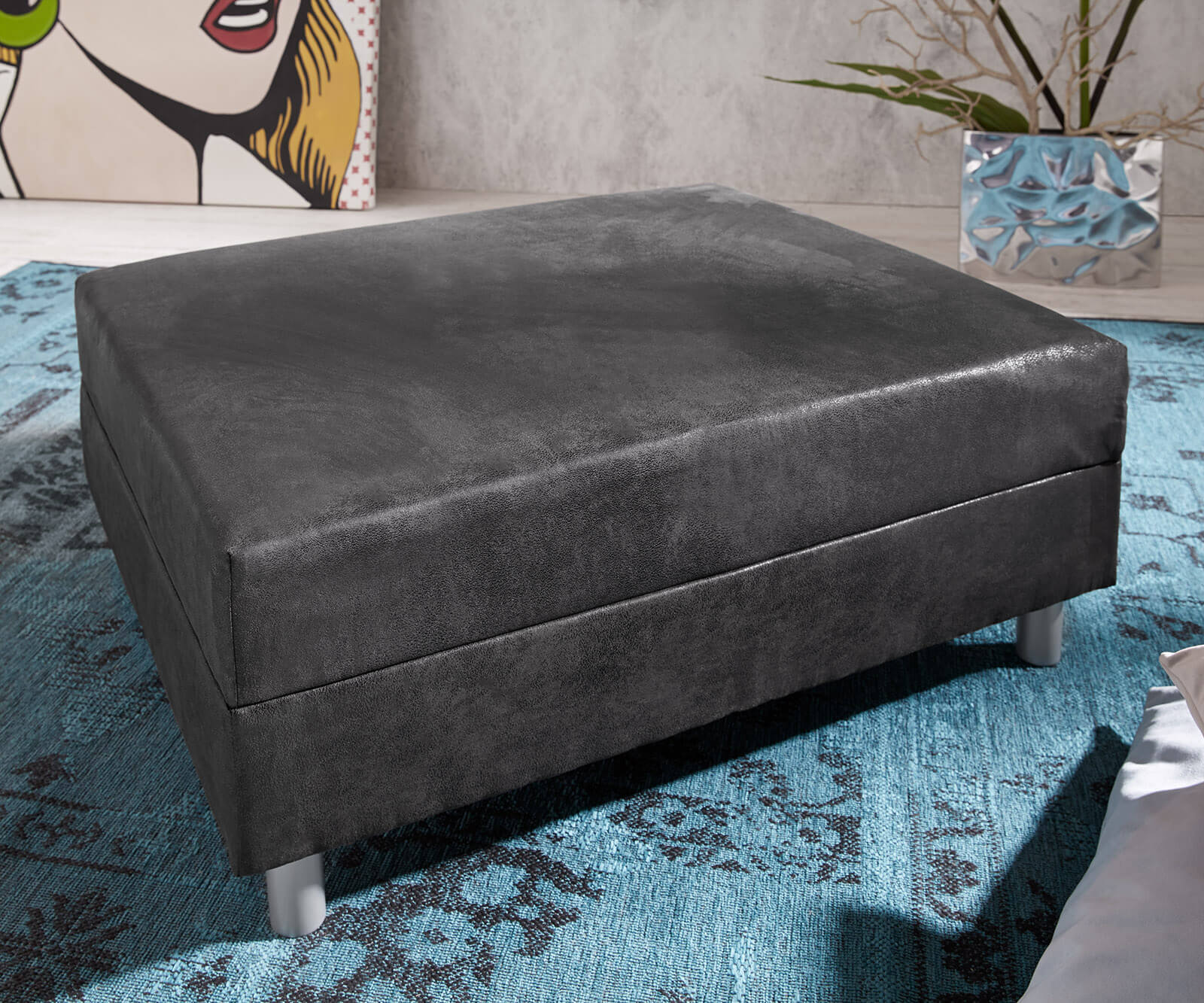 Табуретка Антрацит Визия B98 x T83 Модулен Микровелур Clovis