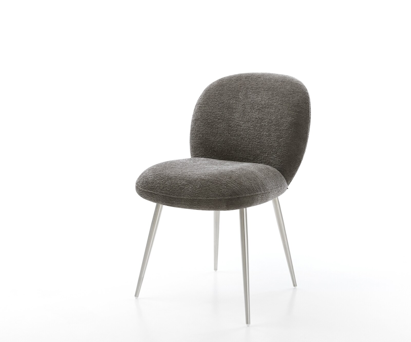 Стол за хранене Nube-Flex Bouclé Soft Mud 4-крака с конична сърцевина от джобни пружини от неръждаема стомана