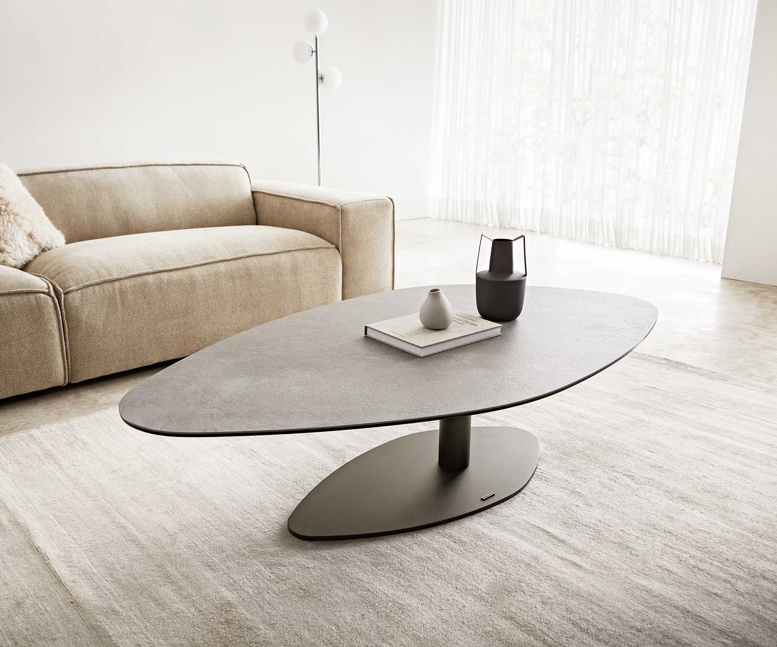 Холна маса 140x80 cm Керамика Aspetto Concreto Бетон цвят Основа Ефектен финиш Titan Vibana