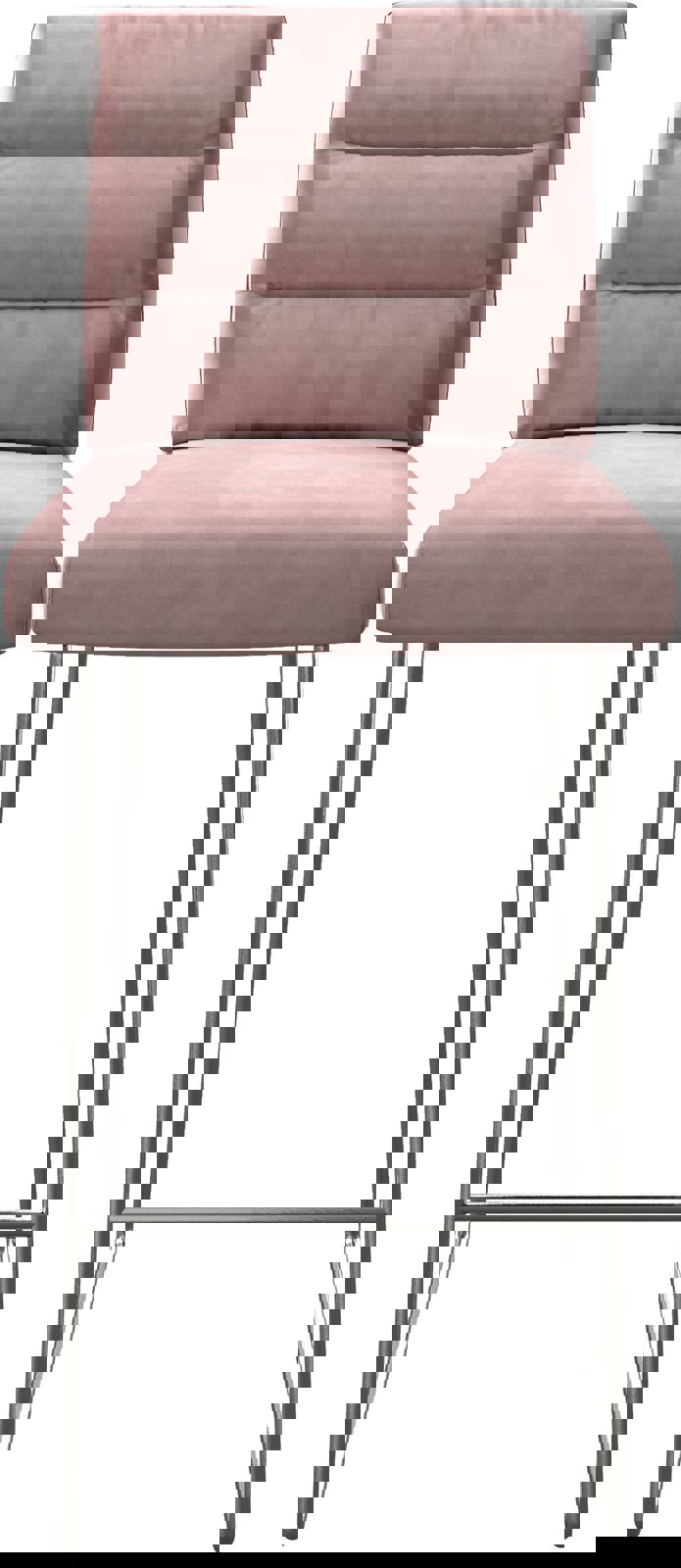 Барстол Pela-Flex кадифена роза основа от неръждаема стомана 4