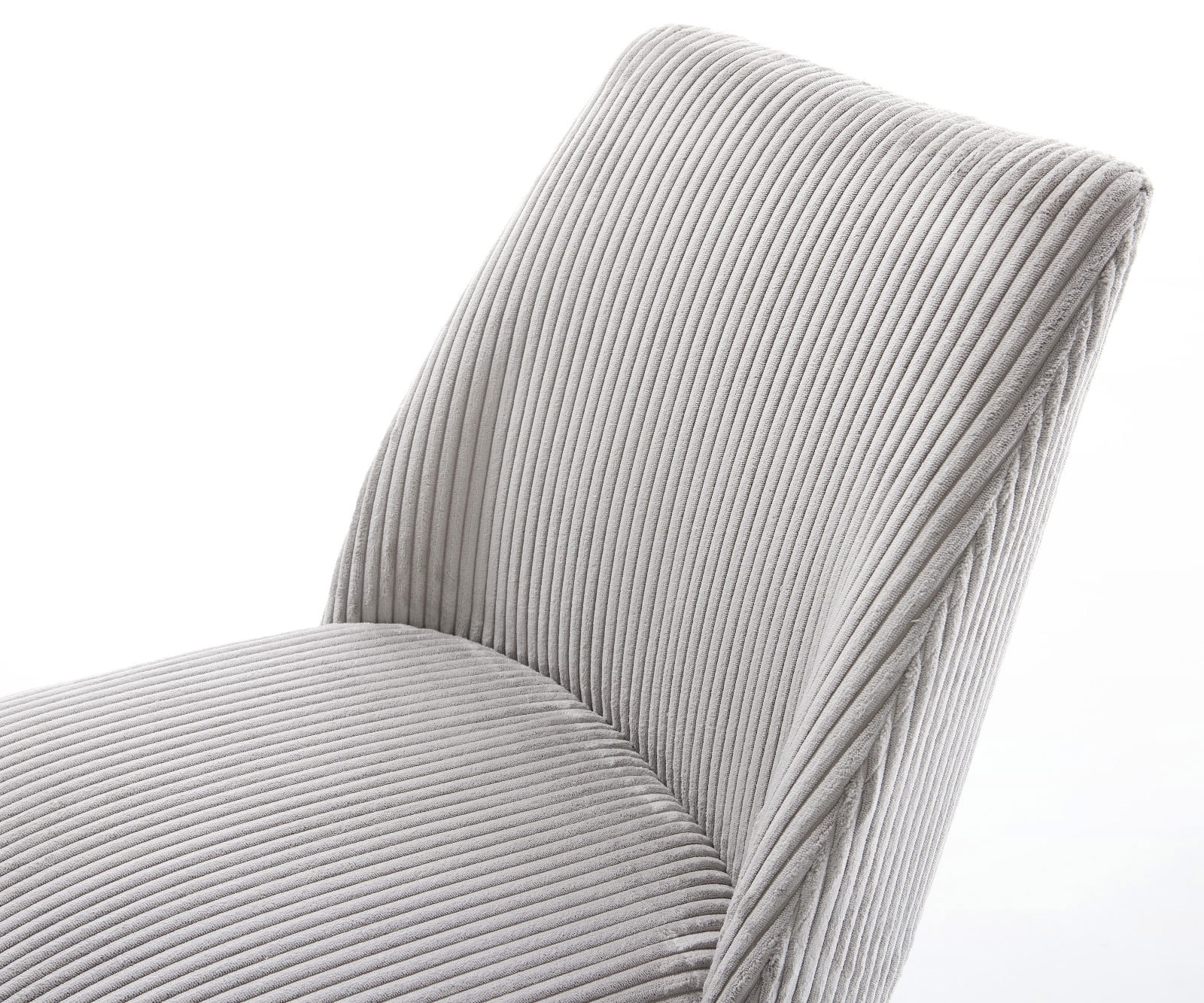 Трапезен стол Корд СребристСив Извити крака Неръждаема стомана Покет пружина Elso-Flex 4