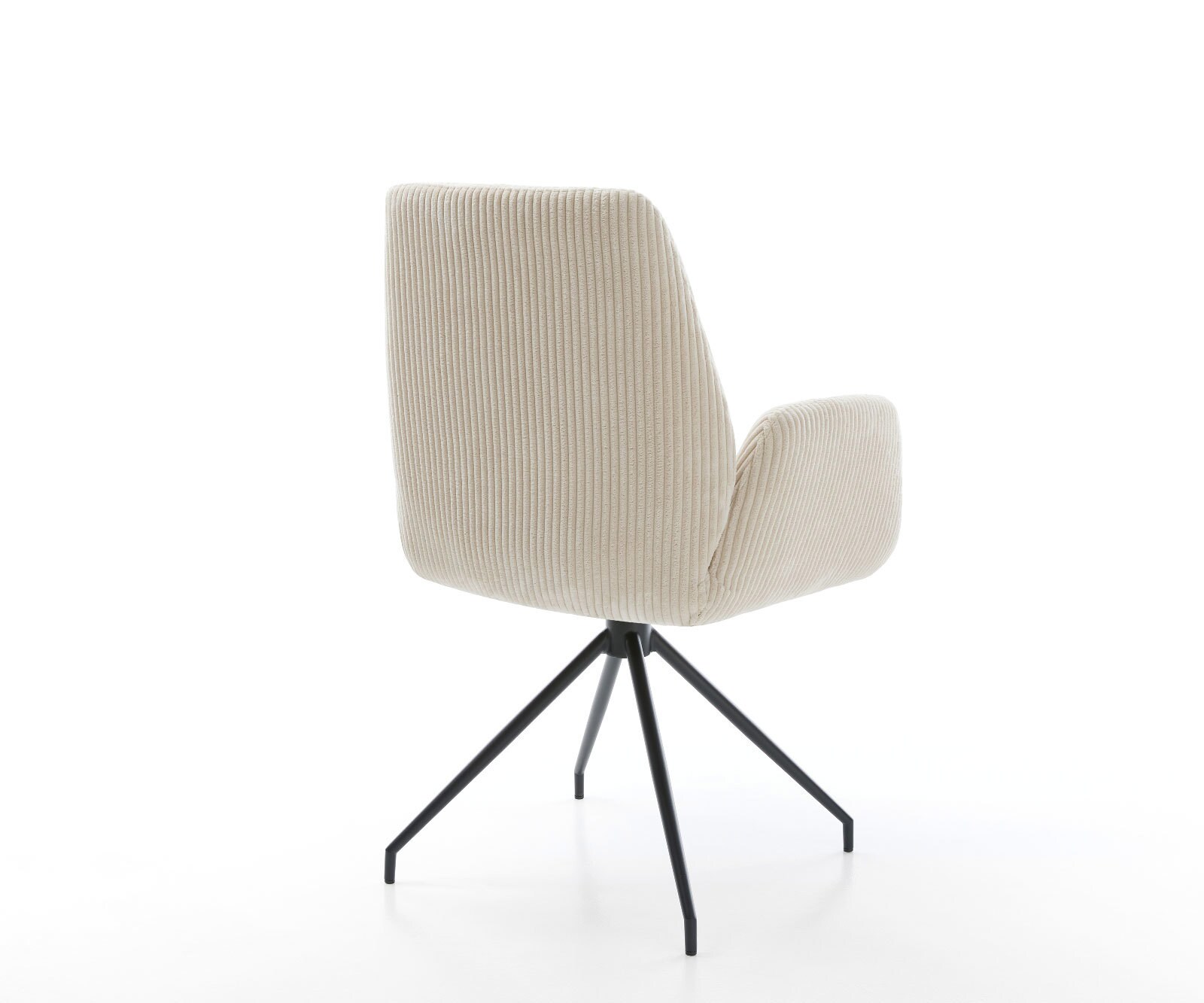 Врътящ се стол Корд Бежов Конус крак кръгъл Черен 180° въртящ се Zoa-Flex 5