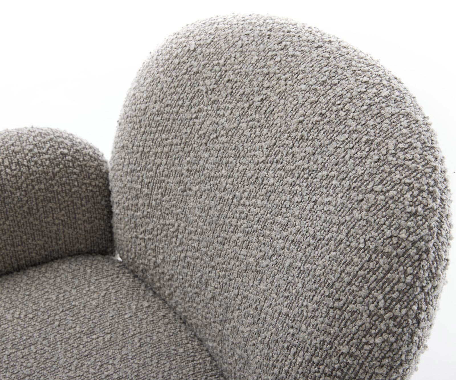 Врътящ се стол с подлакътници Букле СребристСив Конус крак плосък  Titan 360° въртящ се Покет пружина Nube-Flex 4